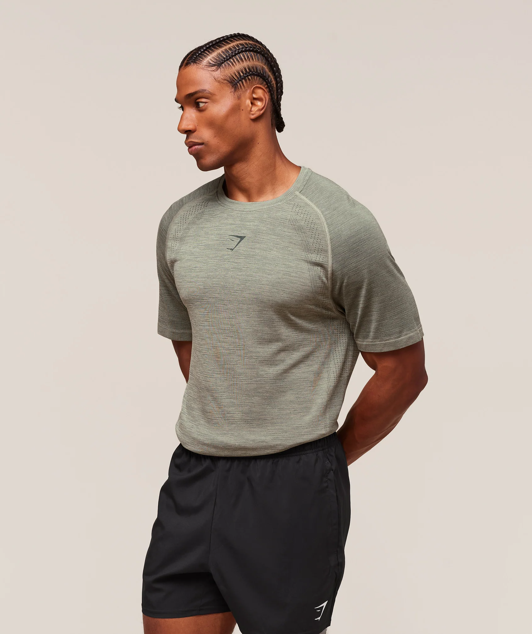 Gymshark Versatile Seamless T-Shirt - Chalk Green/Slate Teal - Image 7