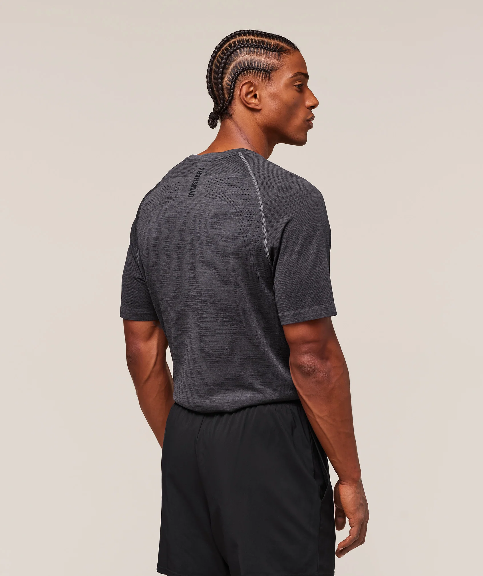 Gymshark Versatile Seamless T-Shirt - Dark Grey/Black - Image 2