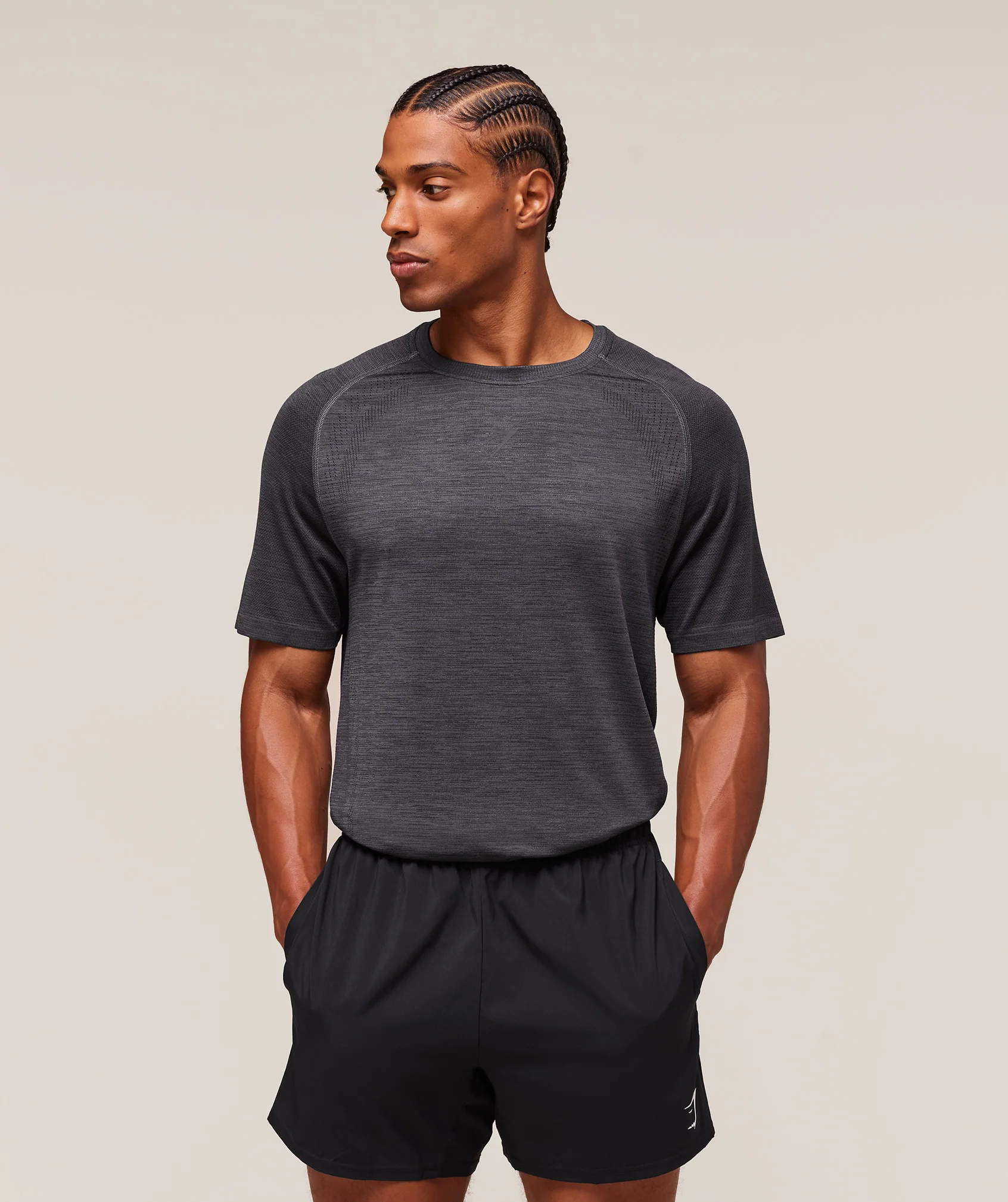 Gymshark Versatile Seamless T-Shirt - Dark Grey/Black - Image 6