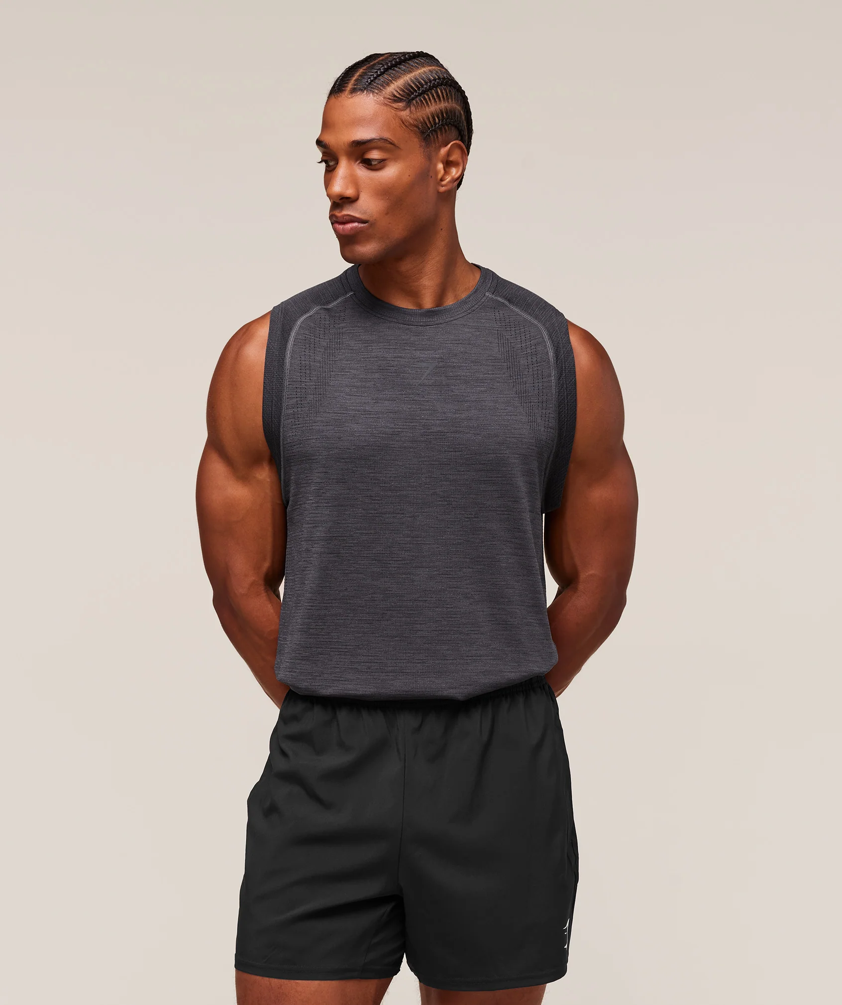 Gymshark Versatile Seamless Tank - Dark Grey/Black