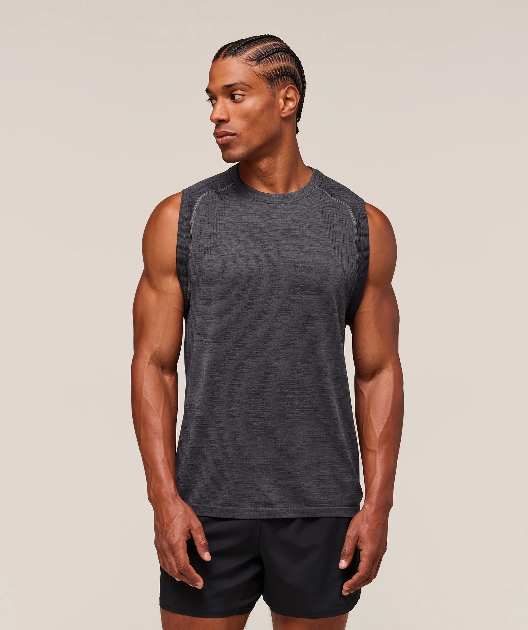 Gymshark Versatile Seamless Tank - Dark Grey/Black - Image 6