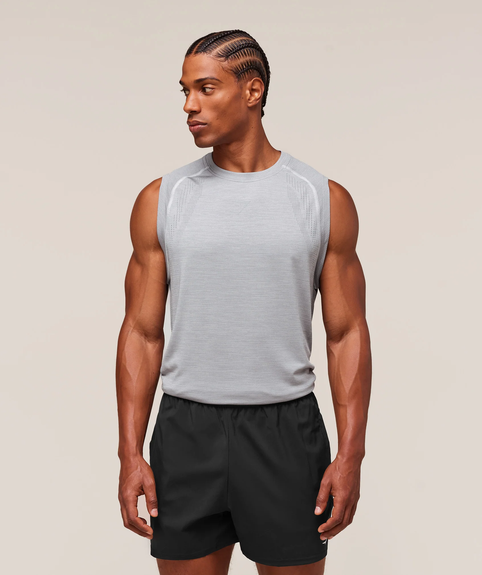 Gymshark Versatile Seamless Tank - Light Grey/Smokey Grey
