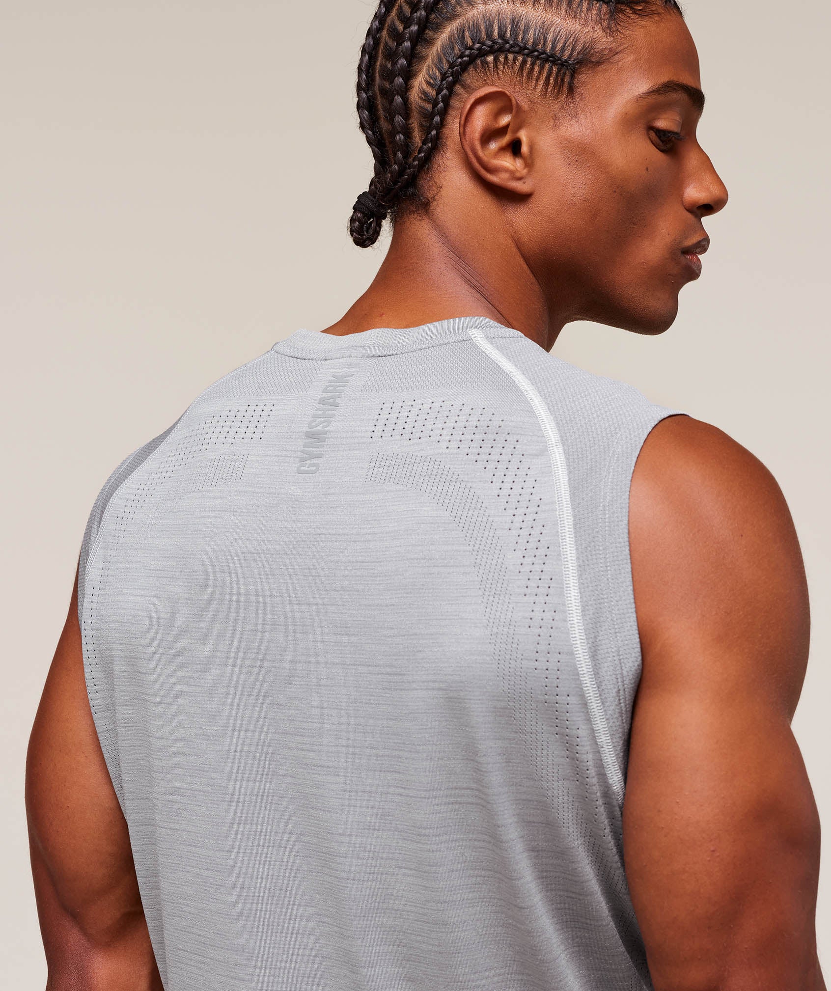 Gymshark Versatile Seamless Tank - Light Grey/Smokey Grey - Image 5