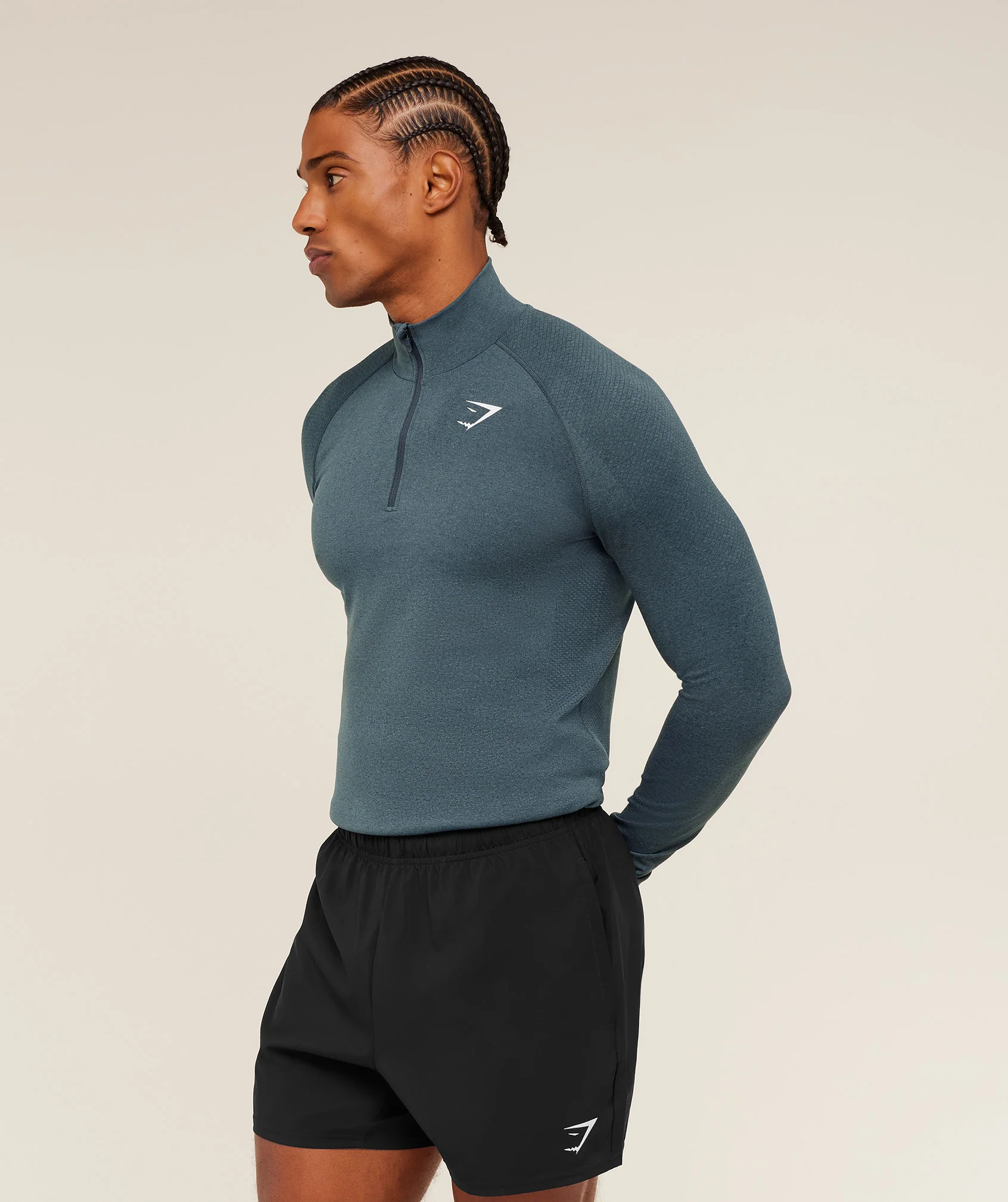 Gymshark Vital 1/4 Zip -  Iron Blue /  Stealth Blue - Image 3