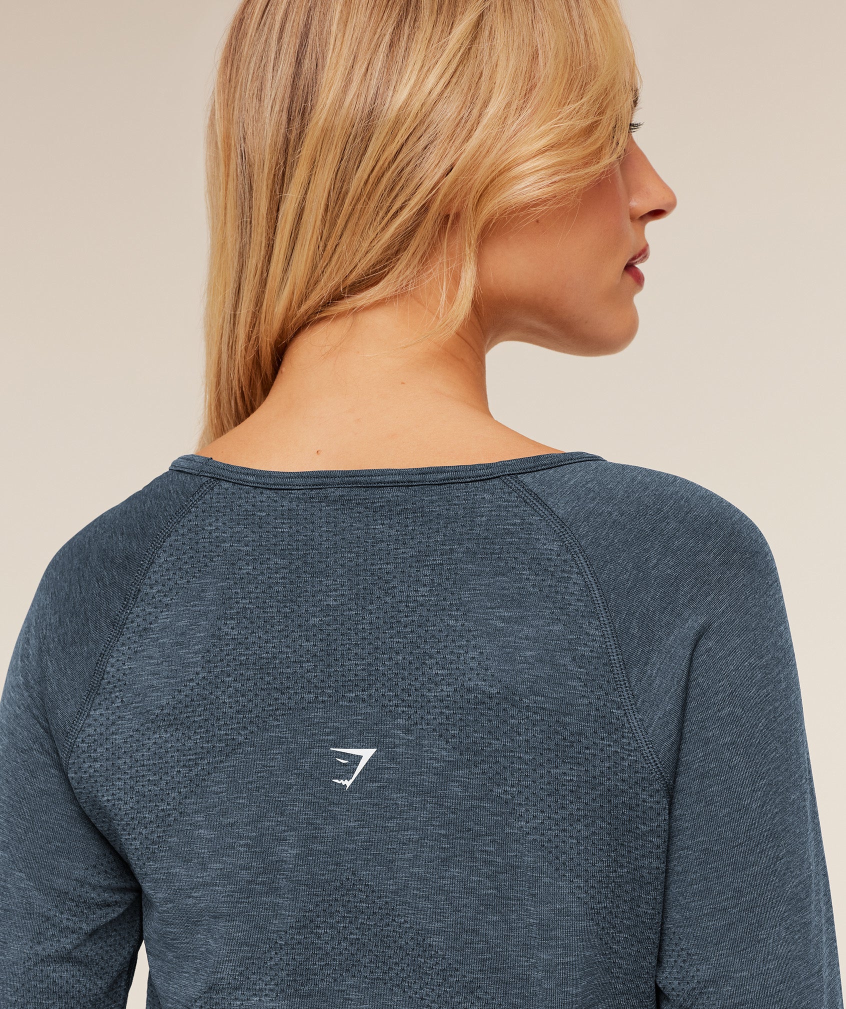 Gymshark Vital Seamless Light Long Sleeve Top - GS Stealth Blue/ Marl - Image 5