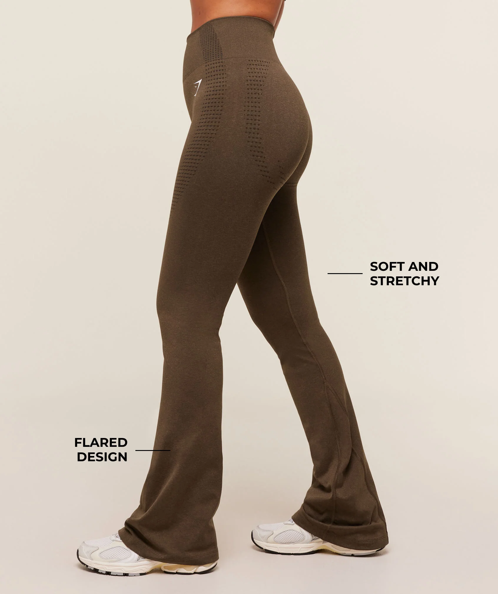 Gymshark Vital Soft Flared Leggings - Espresso Marl - Image 2