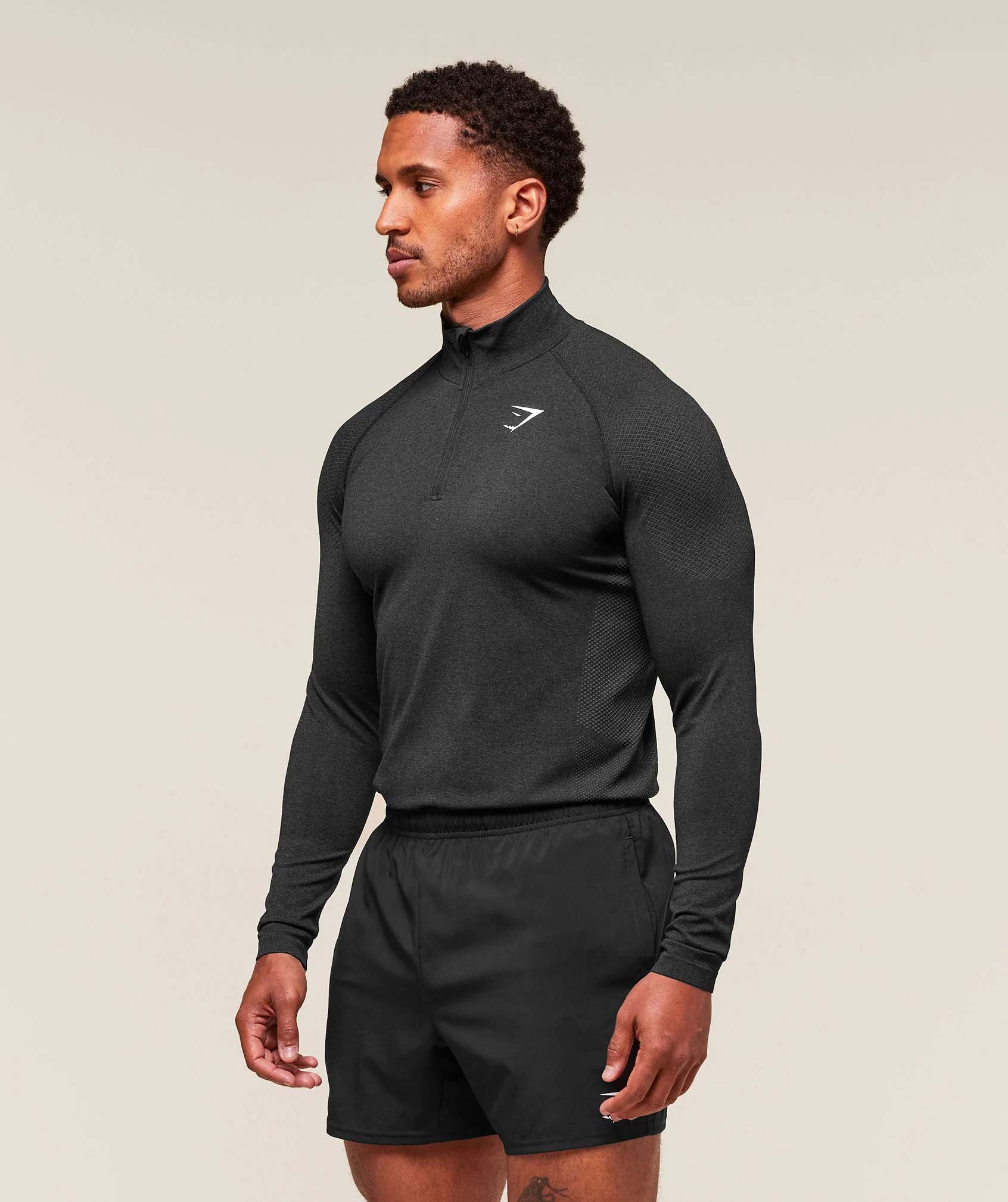 Gymshark Vital 1/4 Zip - Black/Silhouette Grey - Image 2