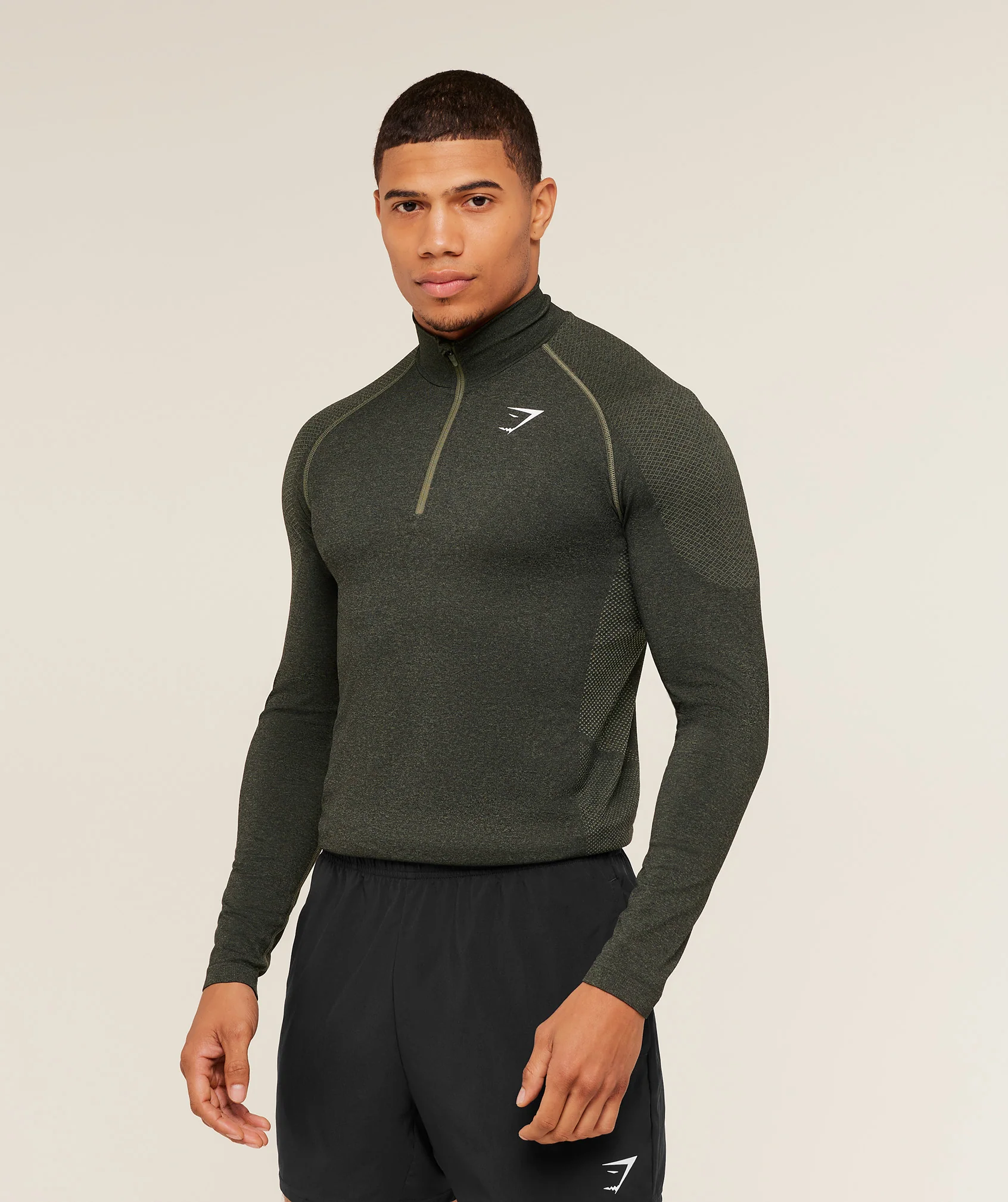 Gymshark Vital 1/4 Zip - Core Olive/Black - Image 3