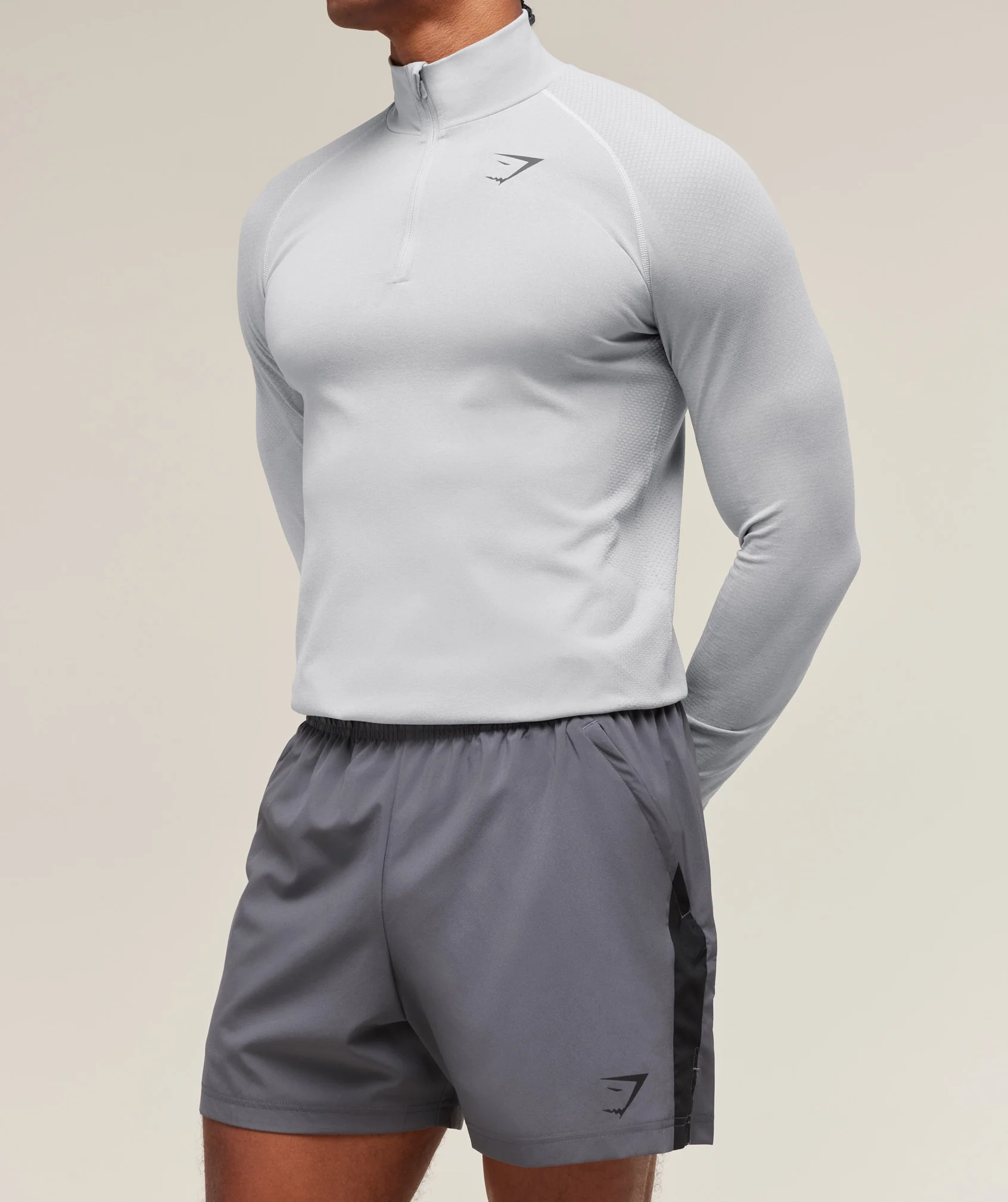Gymshark Vital 1/4 Zip - Light Grey/Smokey Grey - Image 3