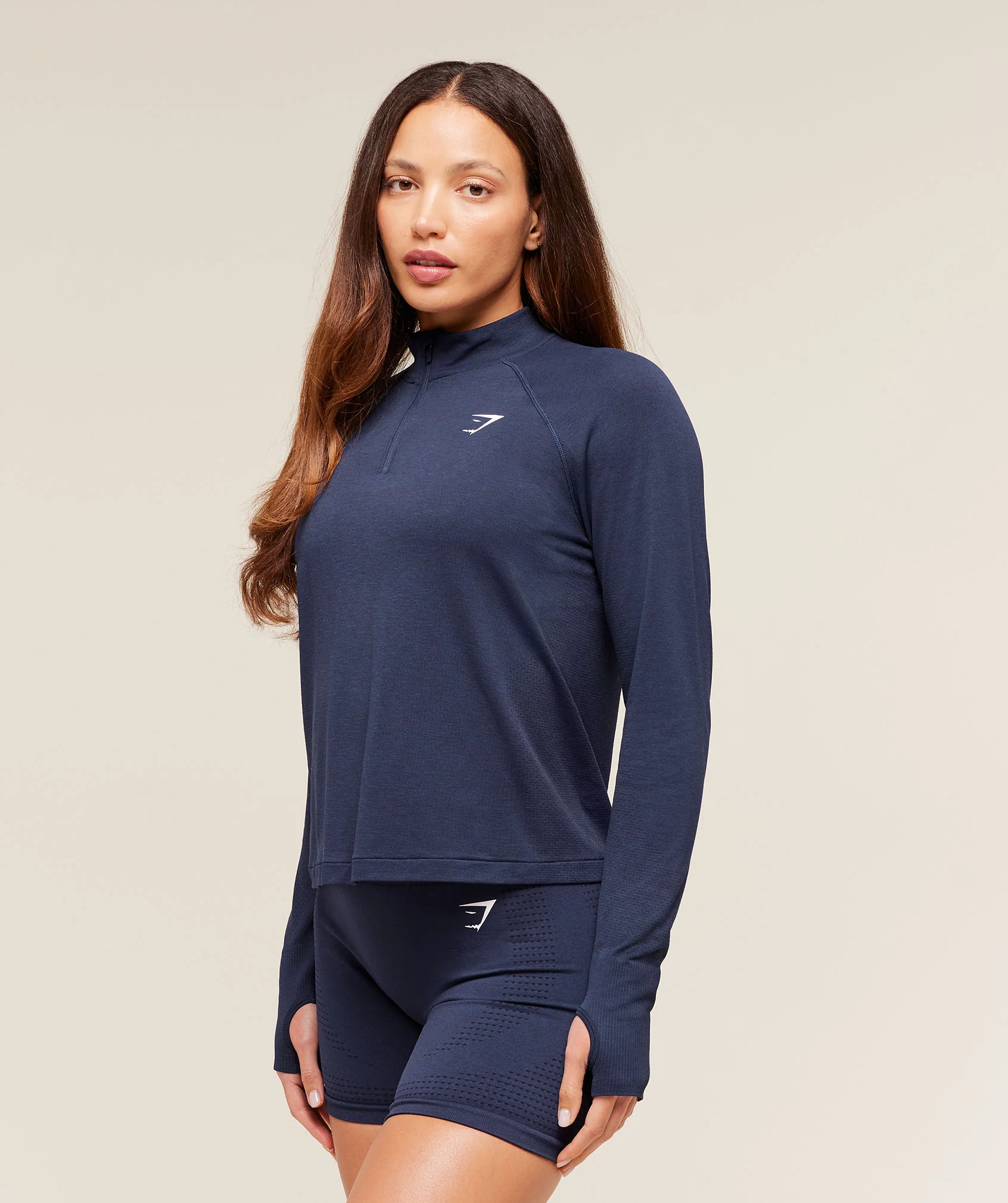 Gymshark Vital 1/4 Zip - Heavy Blue/ Marl - Image 3