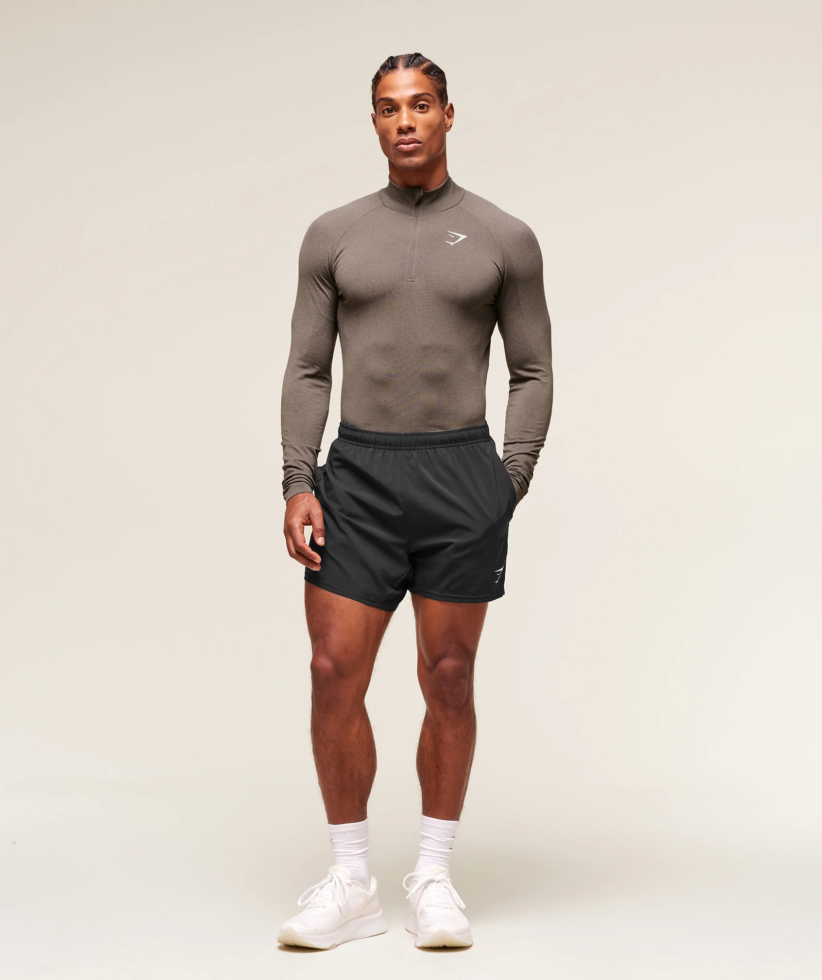Gymshark Vital 1/4 Zip - Camo Brown/Linen Brown - Image 4