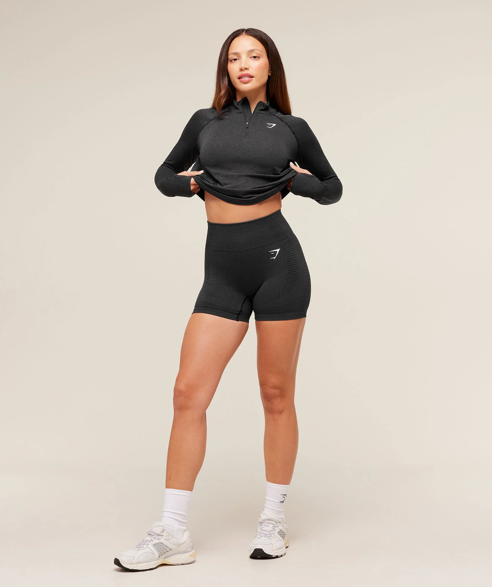 Gymshark Vital 1/4 Zip - Black Marl - Image 4