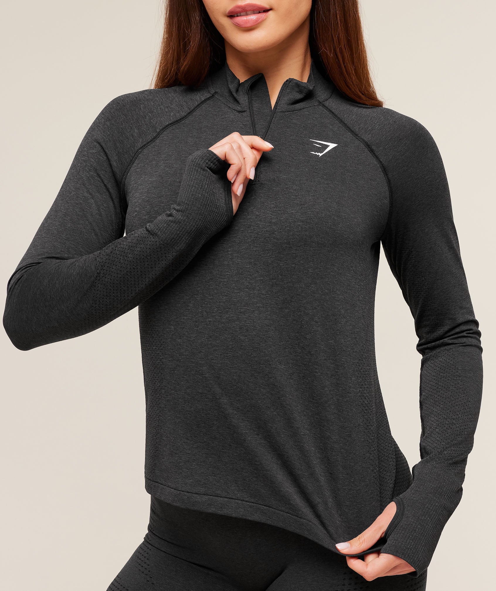 Gymshark Vital 1/4 Zip - Black Marl - Image 5