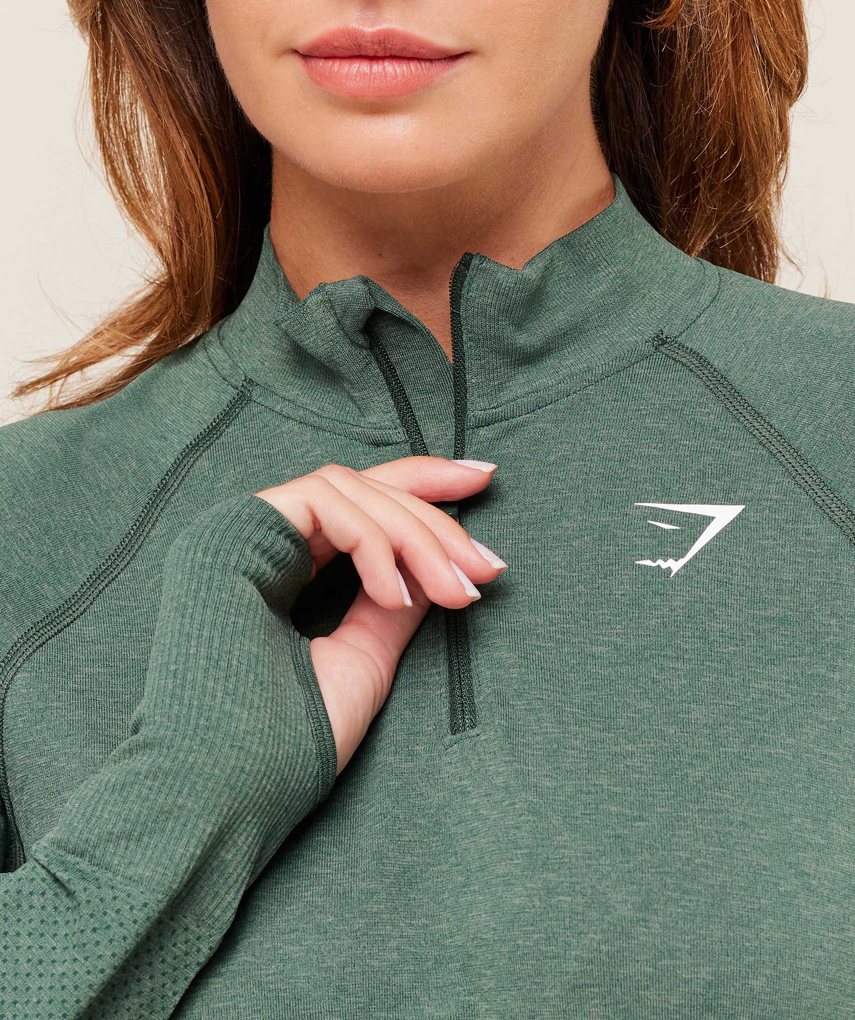 Gymshark Vital 1/4 Zip - Obsidian Green Marl - Image 4