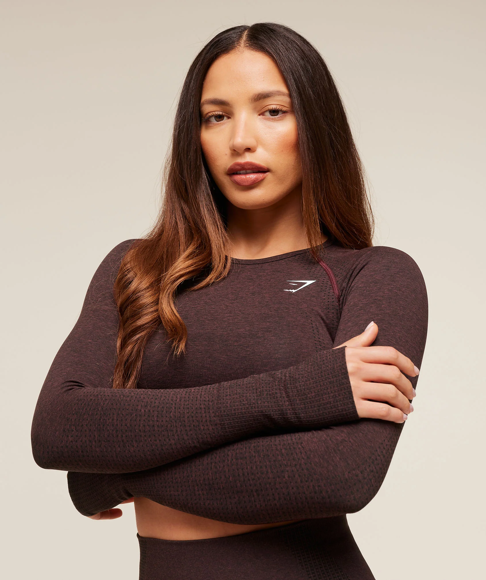 Gymshark Vital Crop Top - Rich Maroon/Marl - Image 5