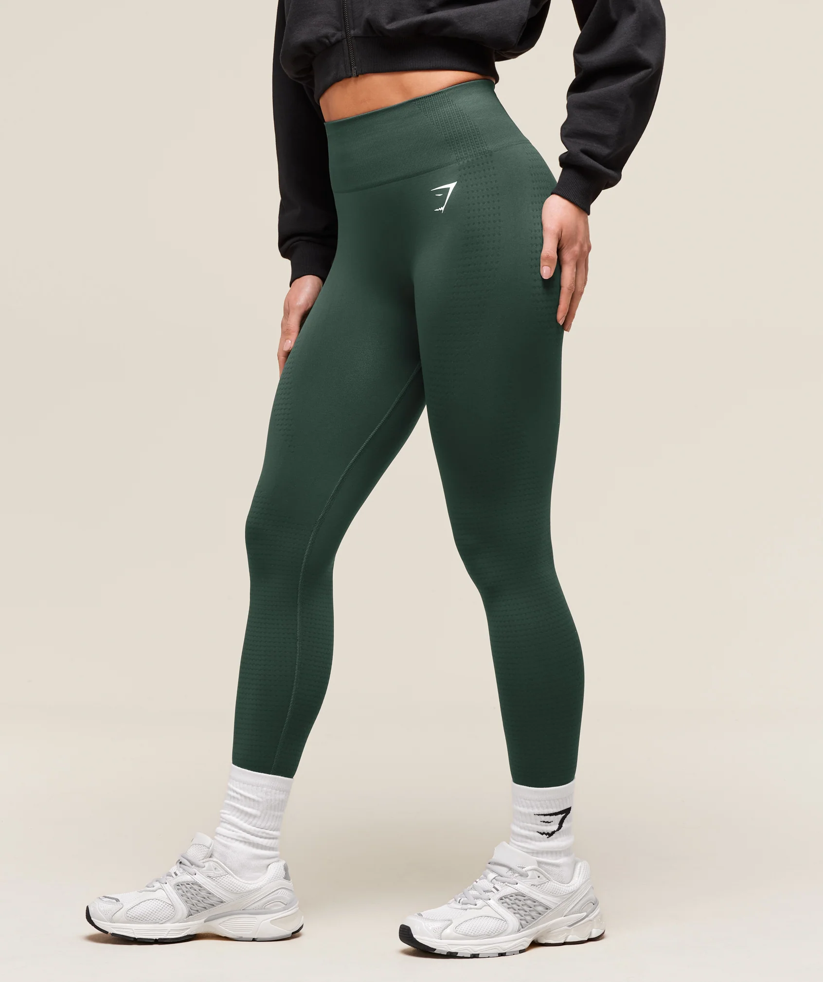 Gymshark Vital Seamless 2.0 Leggings - Woodland Green Marl - Image 3
