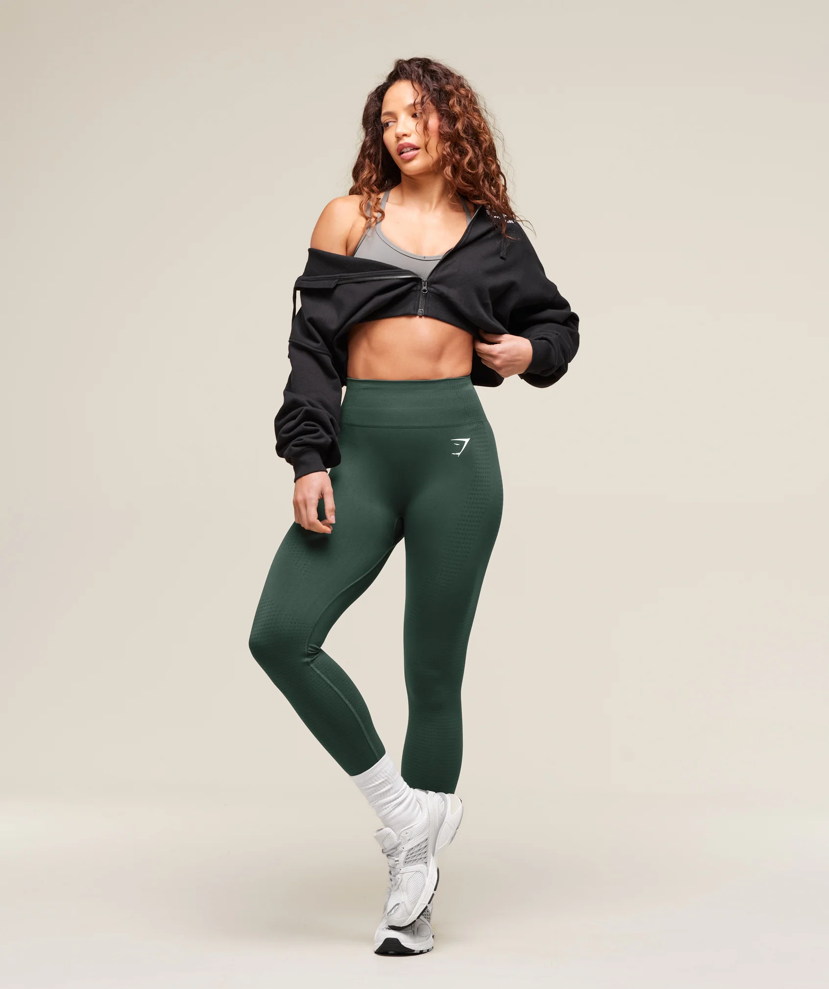 Gymshark Vital Seamless 2.0 Leggings - Woodland Green Marl - Image 4