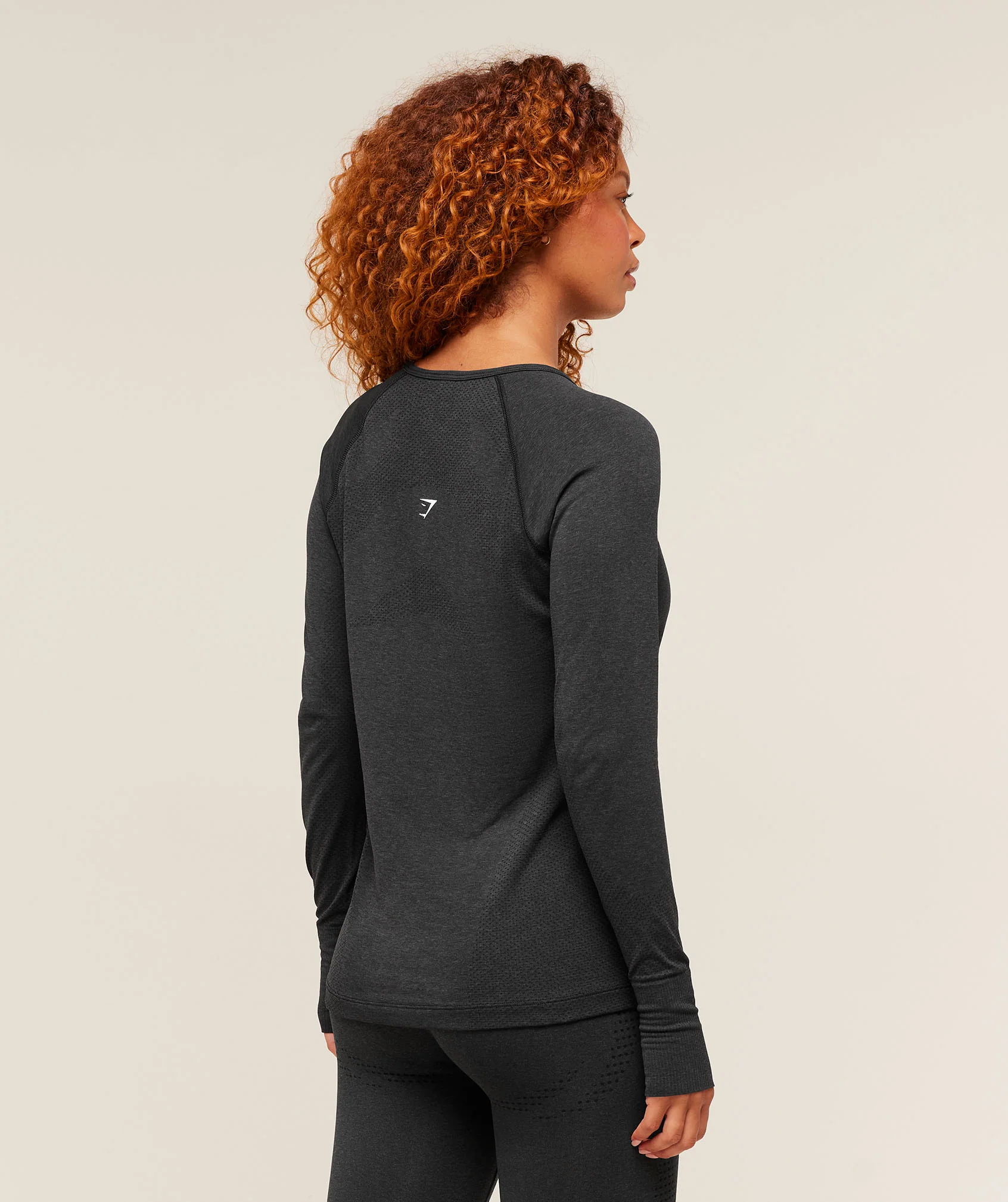 Gymshark Vital Seamless Light Long Sleeve Top - Black Marl - Image 2