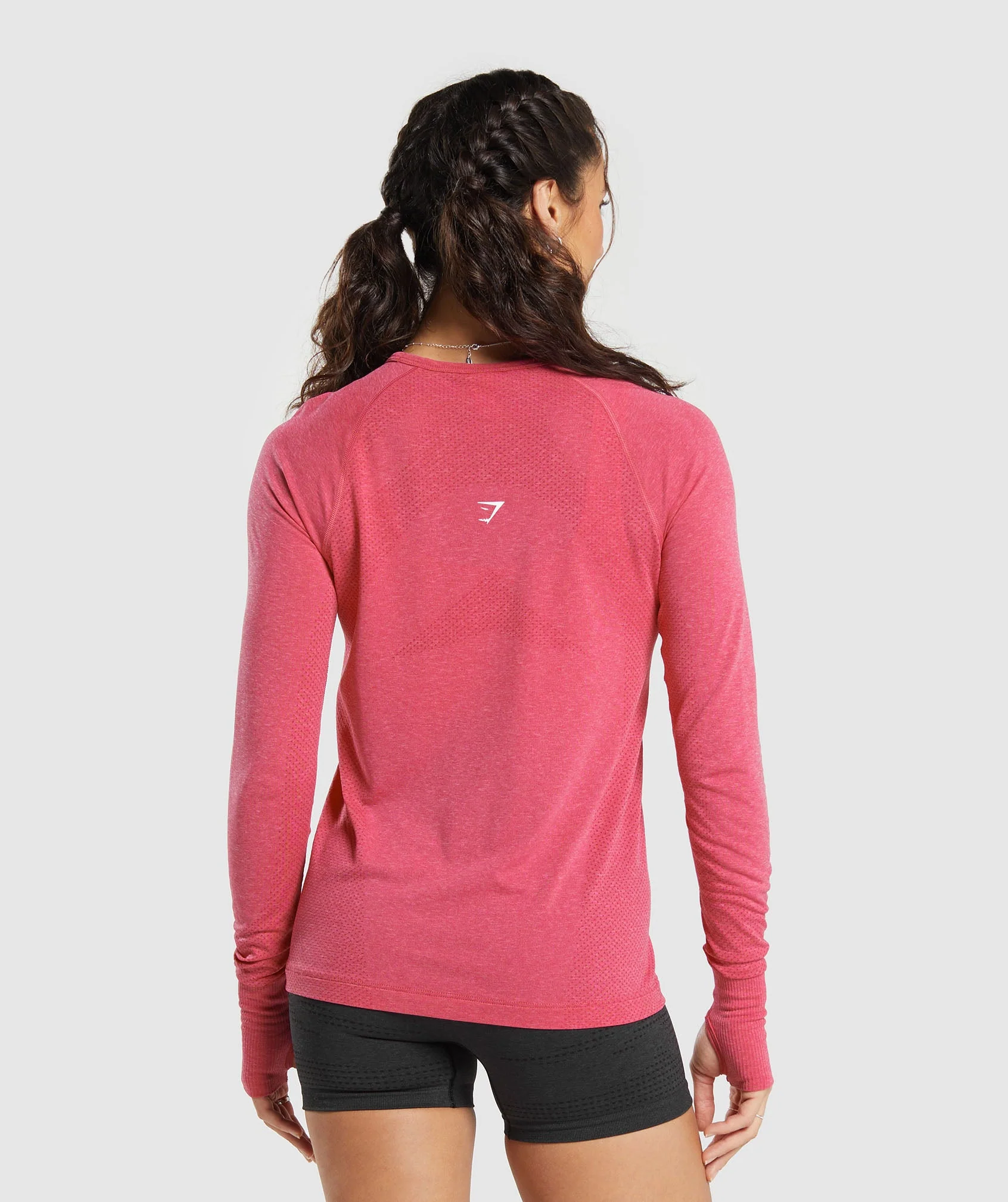 Gymshark Vital Light Long Sleeve Top - Bright Fuchsia Marl - Image 2