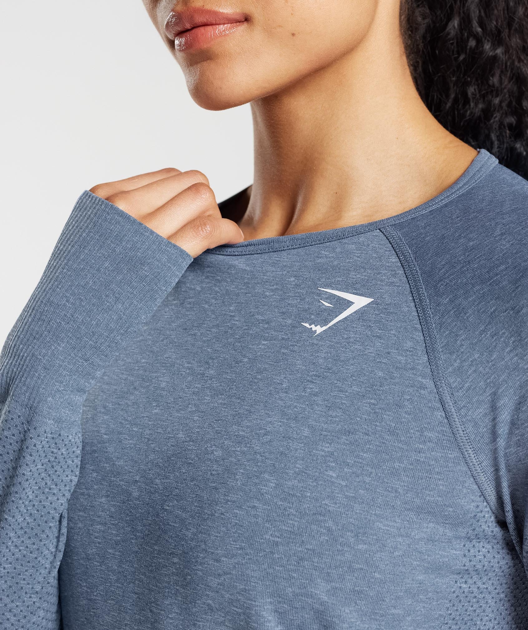 Gymshark Vital Light Long Sleeve Top - Evening Blue Marl - Image 5