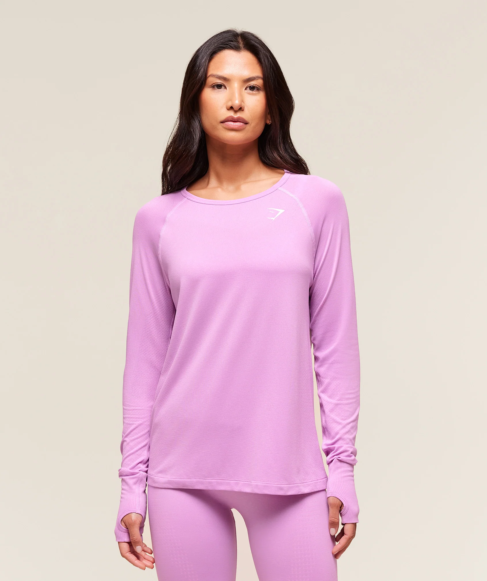Gymshark Vital Seamless Light Long Sleeve Top - Sour Pink Marl