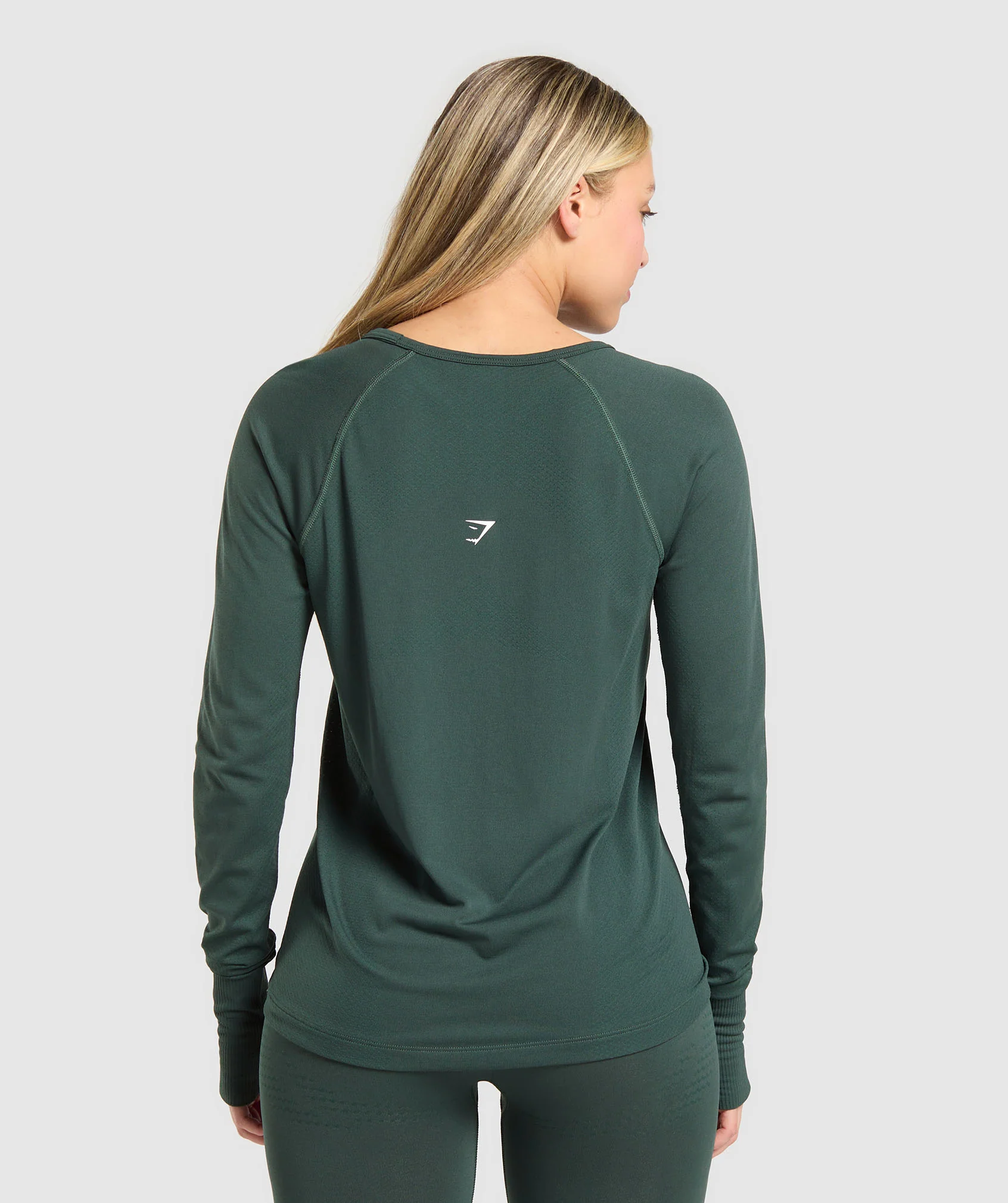 Gymshark Vital Seamless Light Long Sleeve Top - Woodland Green Marl - Image 2