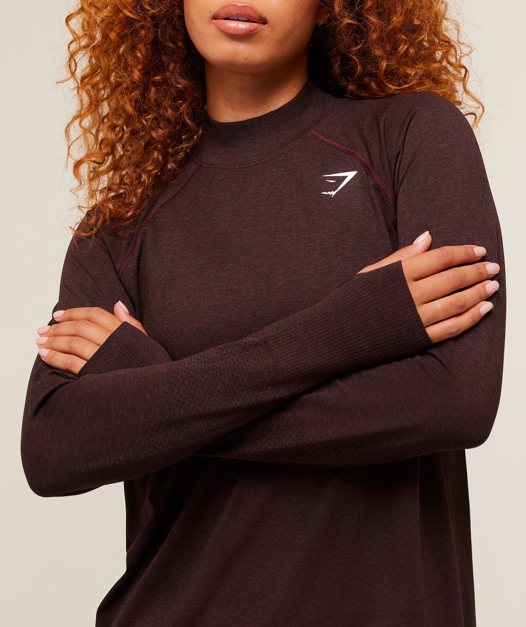 Gymshark Vital Long Line Top - Rich Maroon/Marl - Image 6