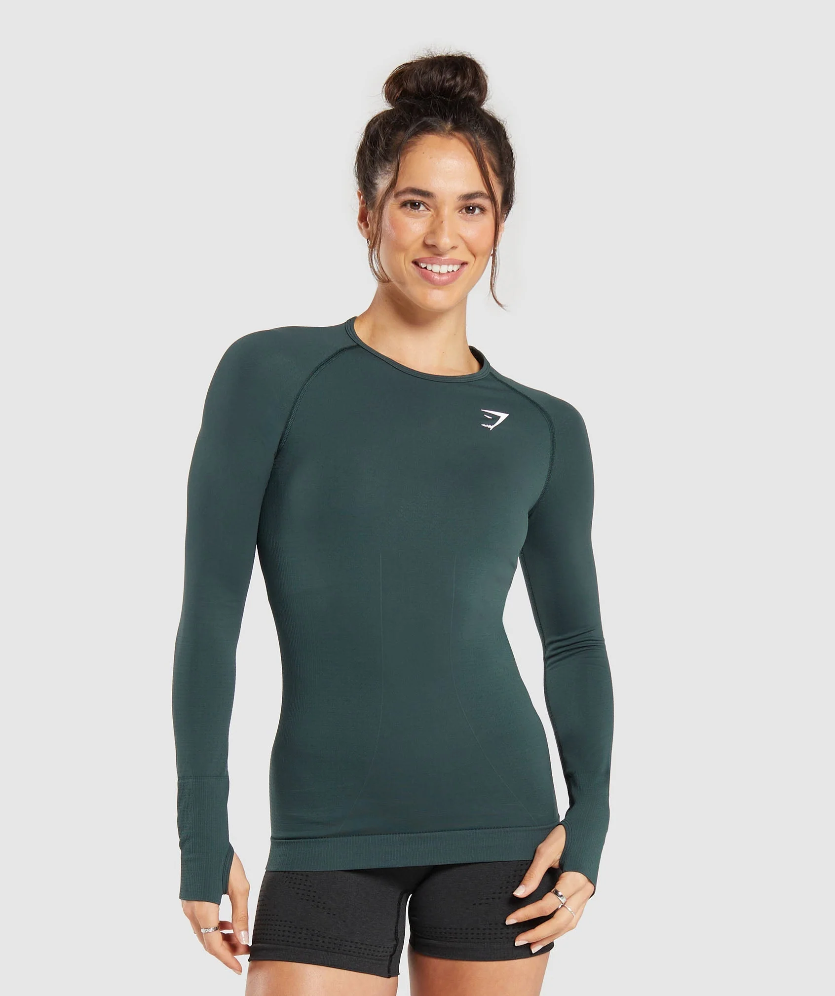 Gymshark Vital Long Sleeve Top - Woodland Green Marl