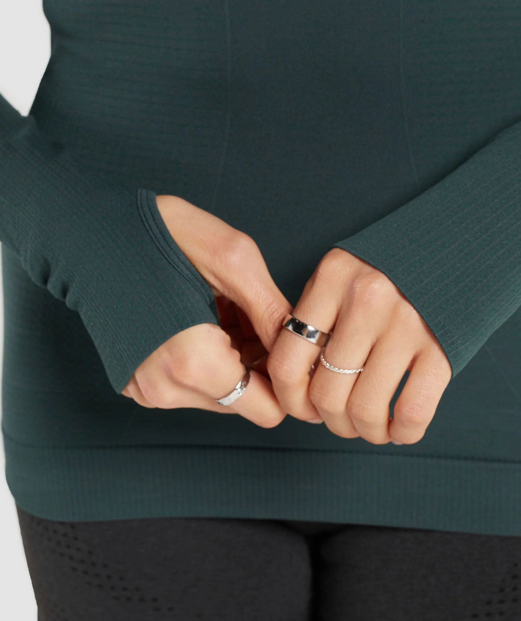 Gymshark Vital Long Sleeve Top - Woodland Green Marl - Image 5