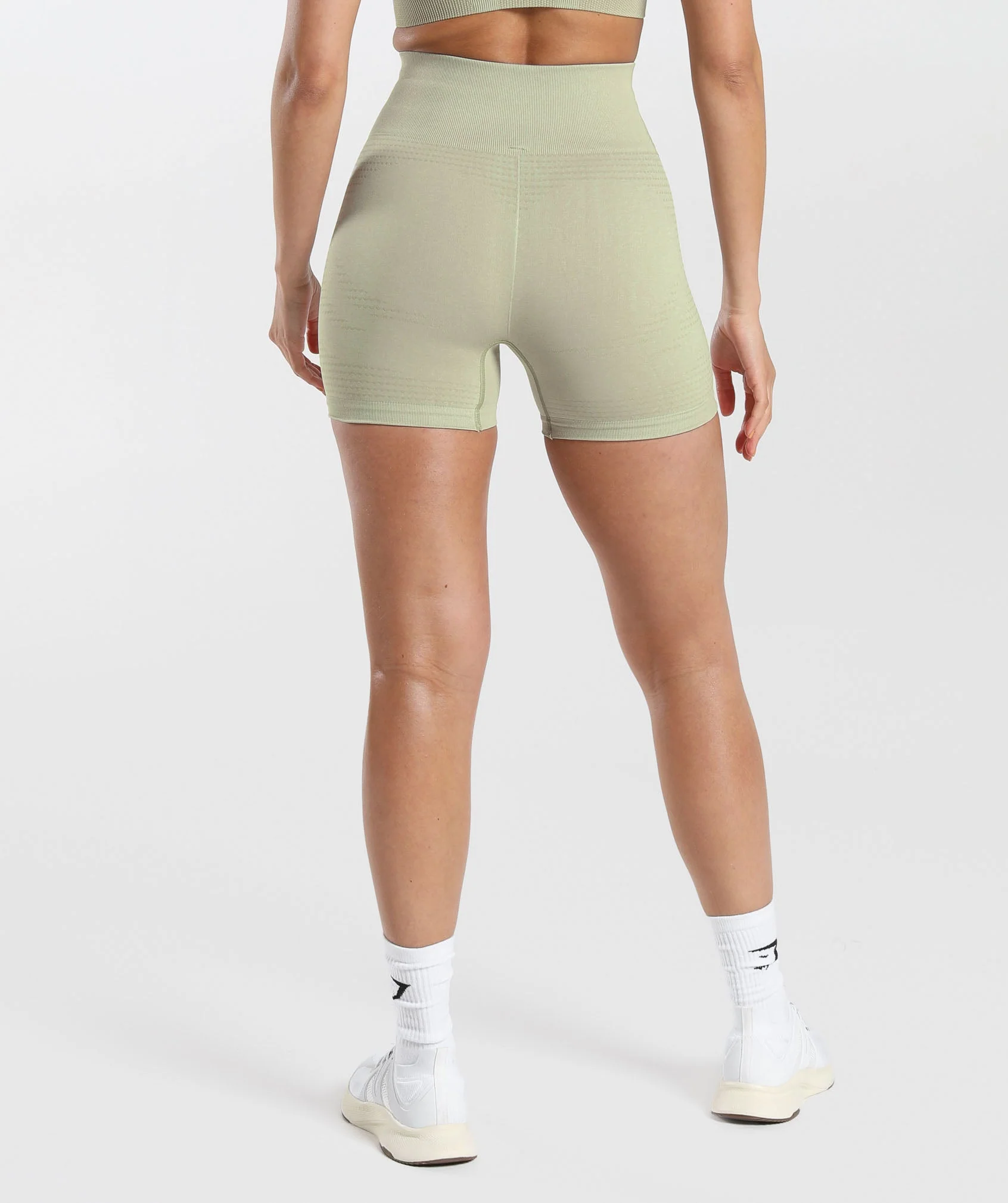 Gymshark Vital Seamless Shorts - Light Sage Green Marl - Image 2