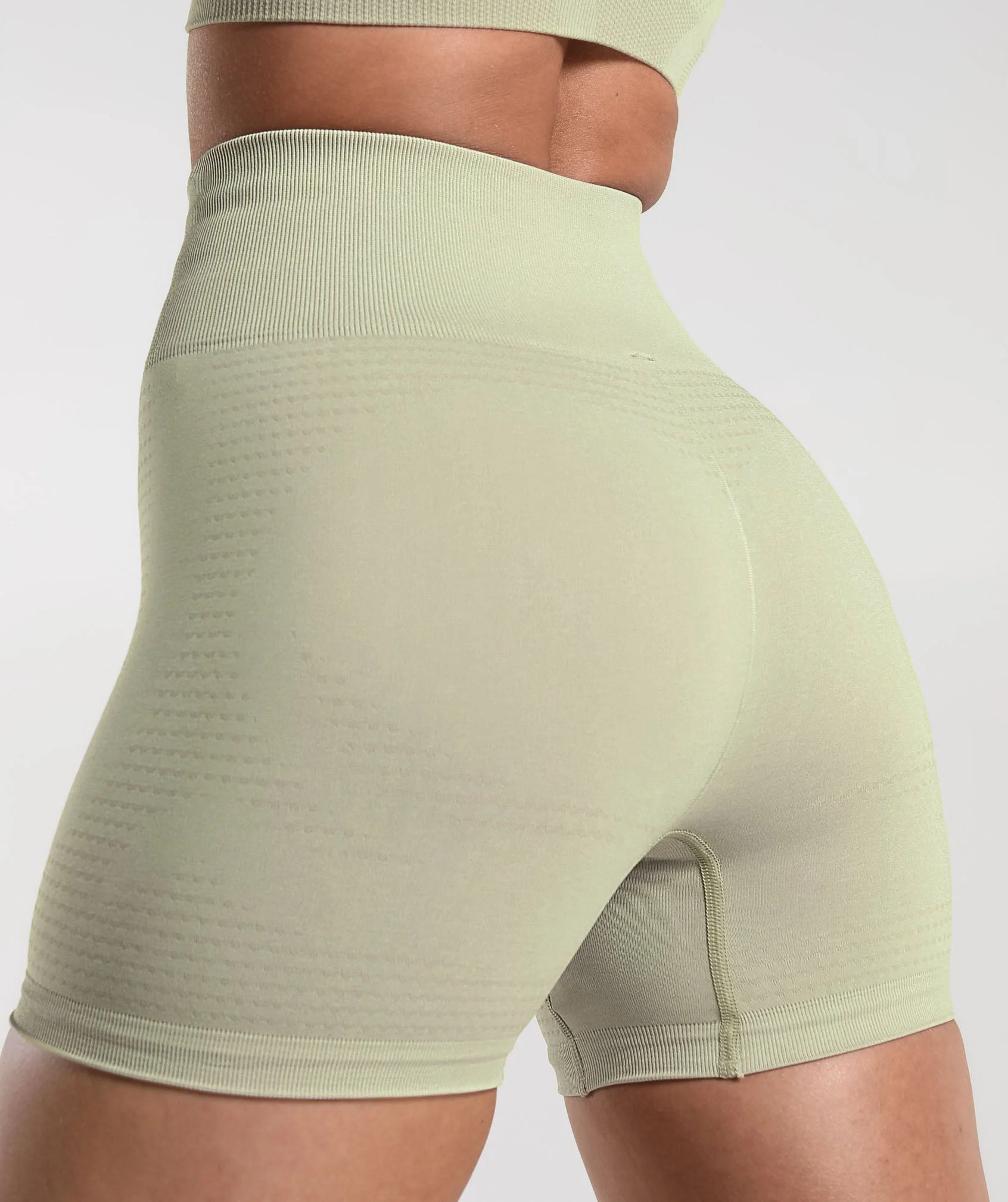 Gymshark Vital Seamless Shorts - Light Sage Green Marl - Image 6