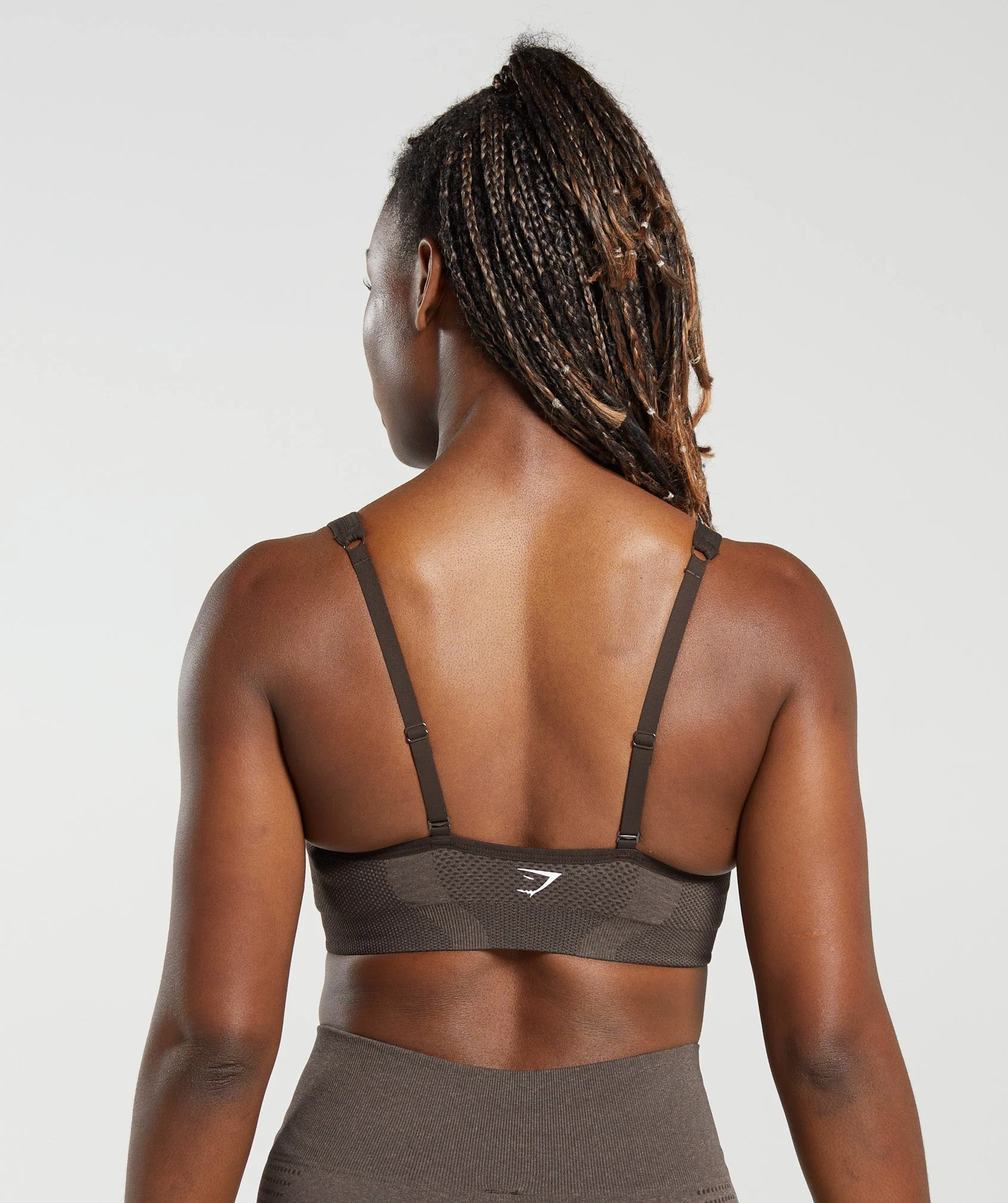 Gymshark Vital V Neck Sports Bra - Brown Marl - Image 2