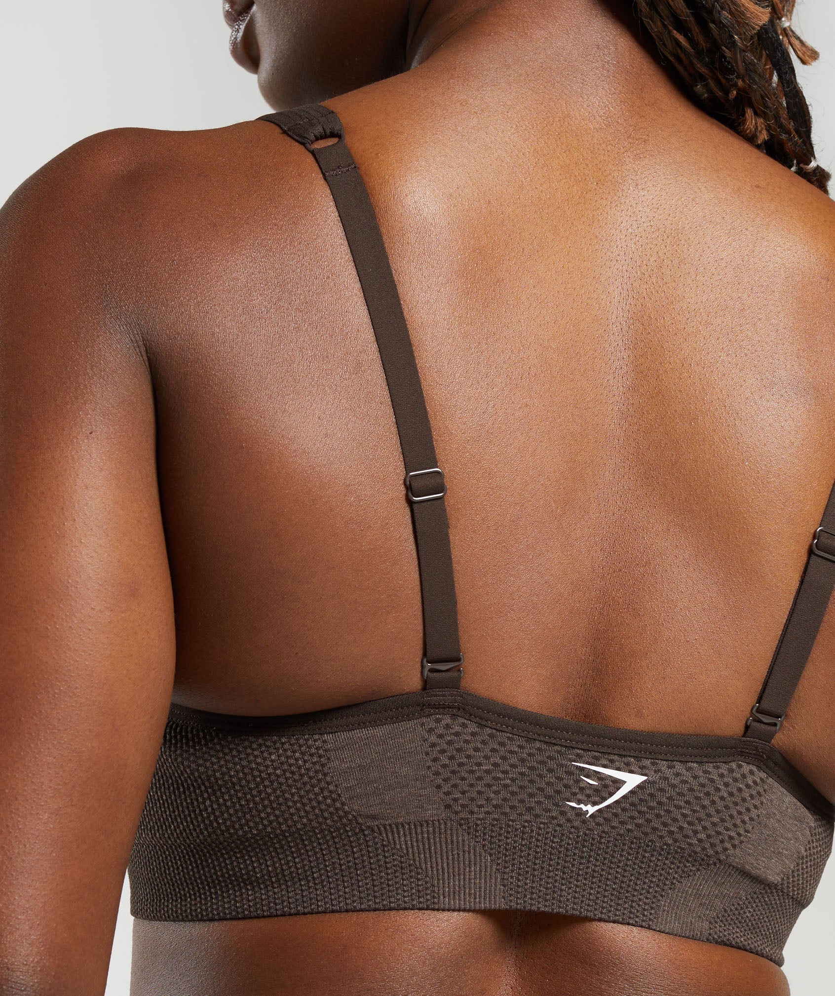 Gymshark Vital V Neck Sports Bra - Brown Marl - Image 5