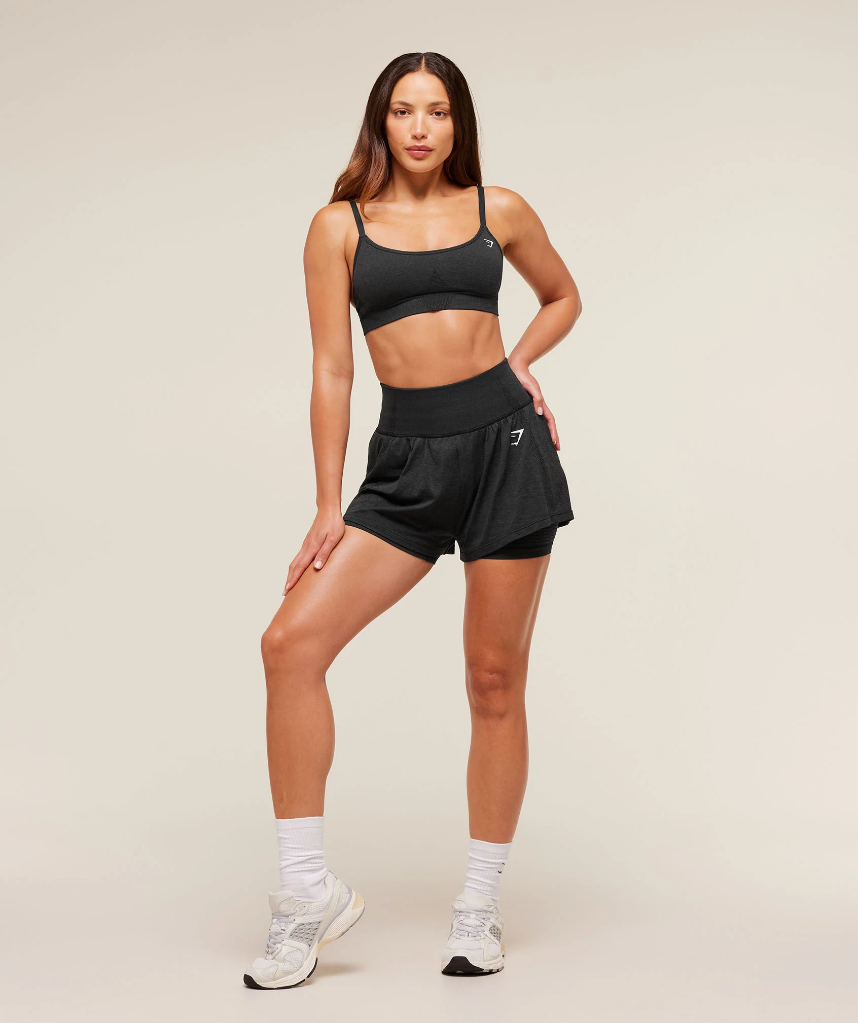 Gymshark Vital 2-in-1 Shorts - Black Marl - Image 5