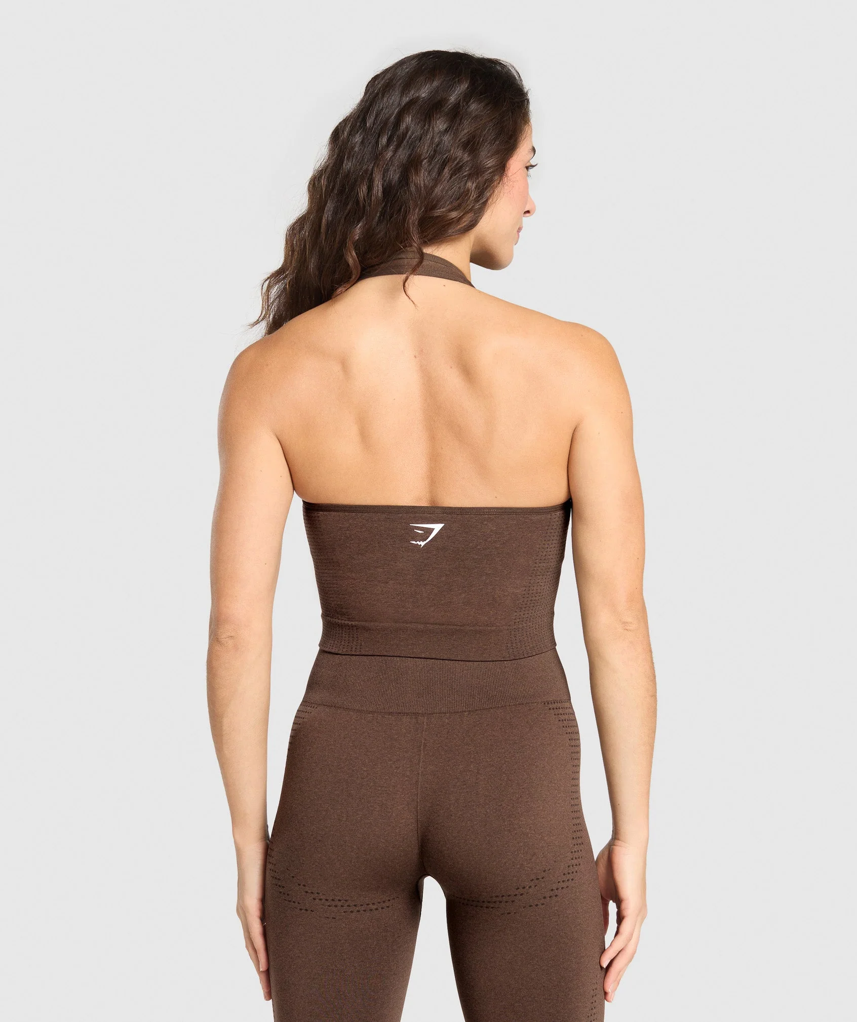 Gymshark Vital Halter Neck Tank With Shelf - Espresso Marl - Image 2