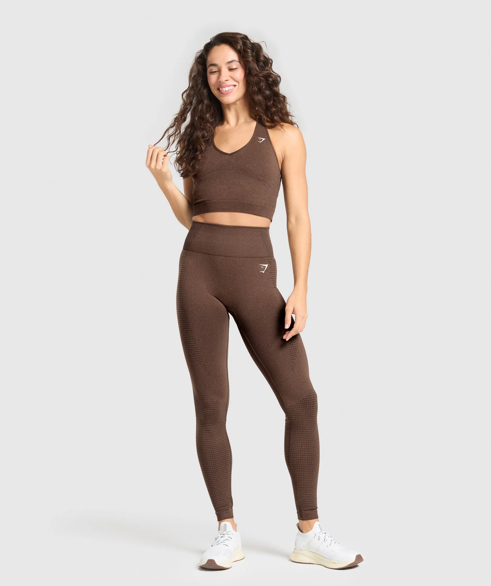 Gymshark Vital Halter Neck Tank With Shelf - Espresso Marl - Image 4