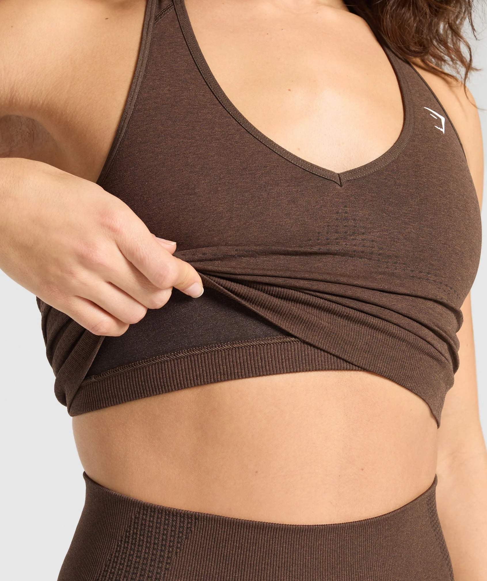 Gymshark Vital Halter Neck Tank With Shelf - Espresso Marl - Image 6