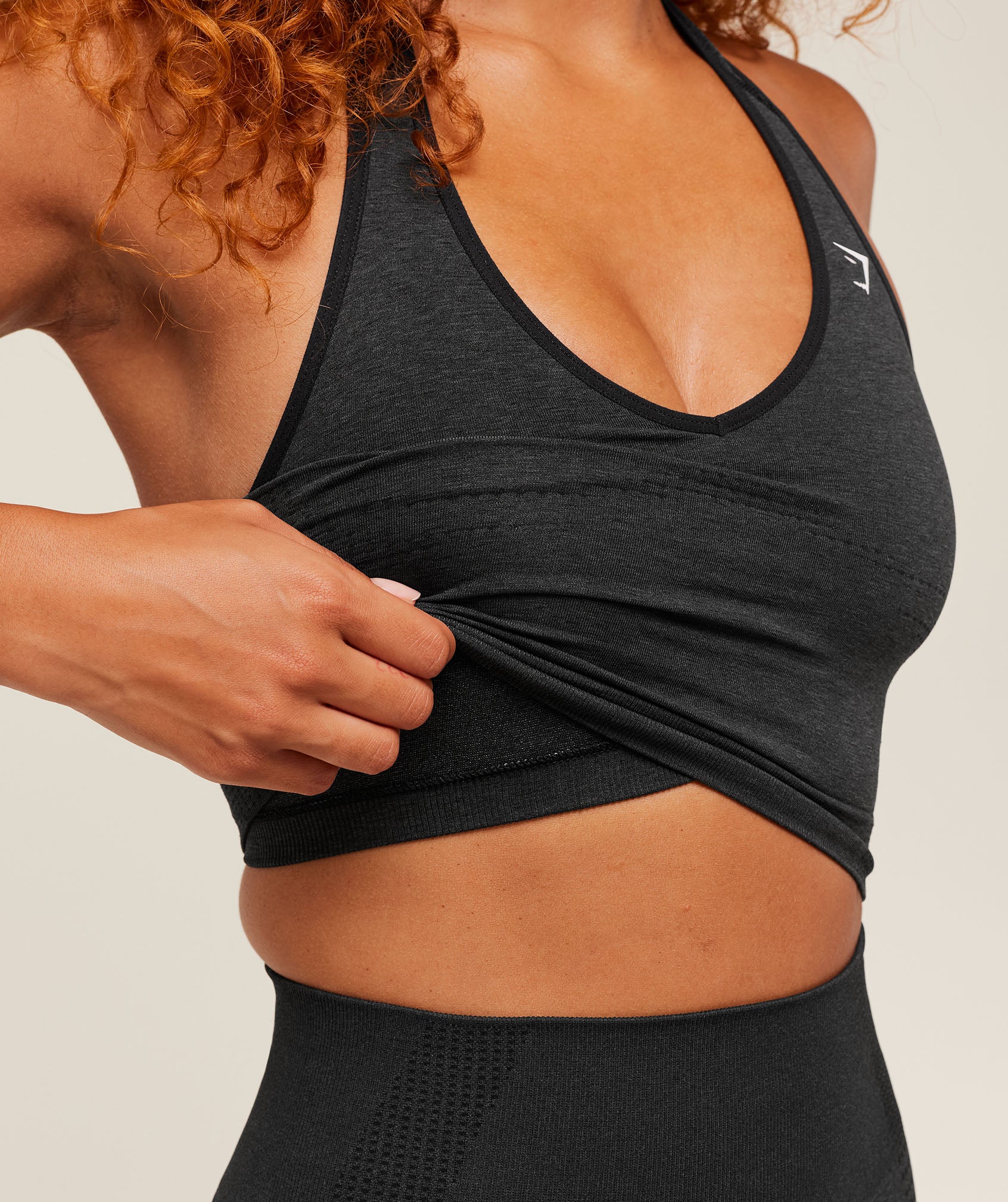 Gymshark Vital Halter Neck Tank With Shelf - Black Marl - Image 6