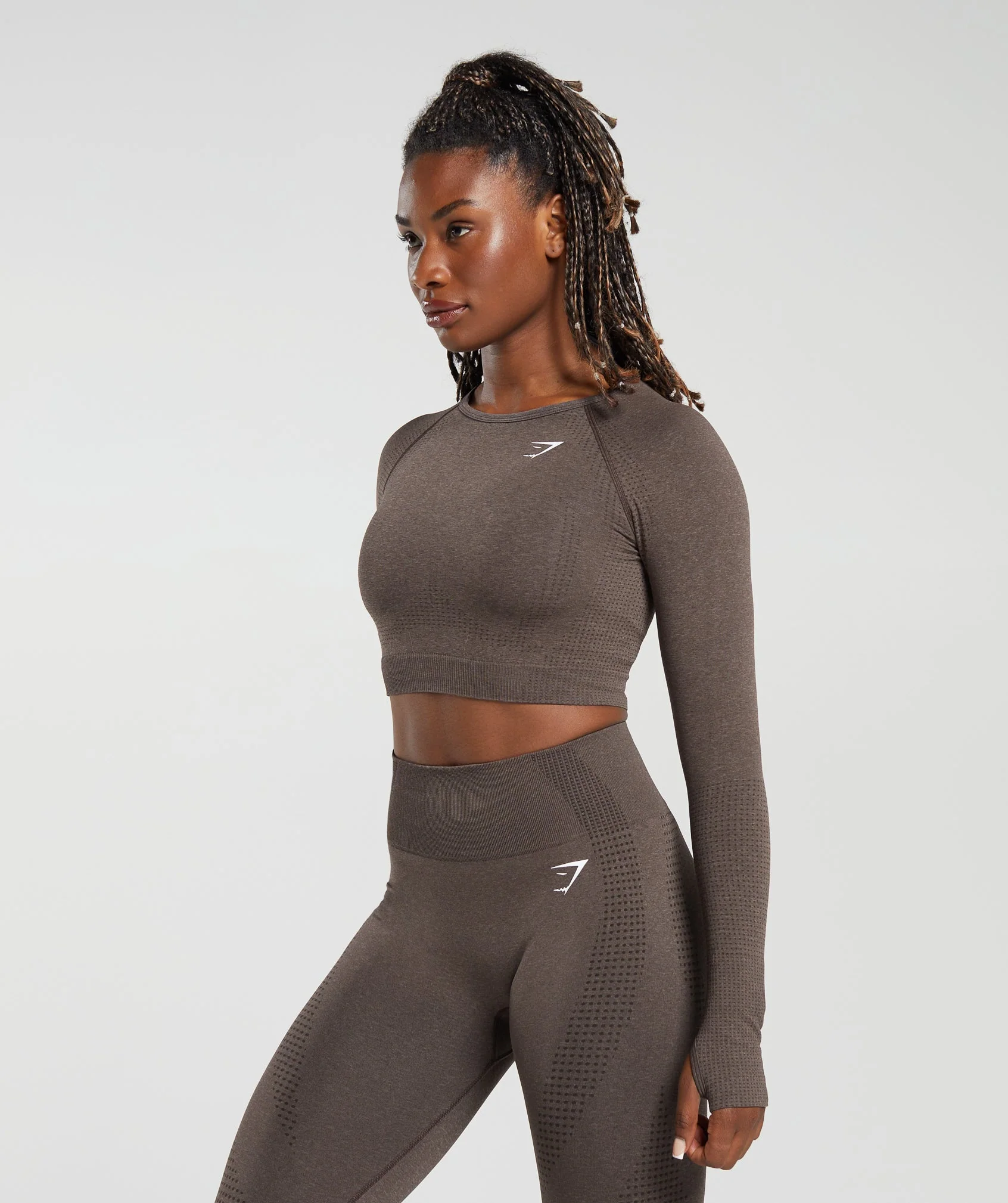 Gymshark Vital Crop Top - Brown Marl - Image 3