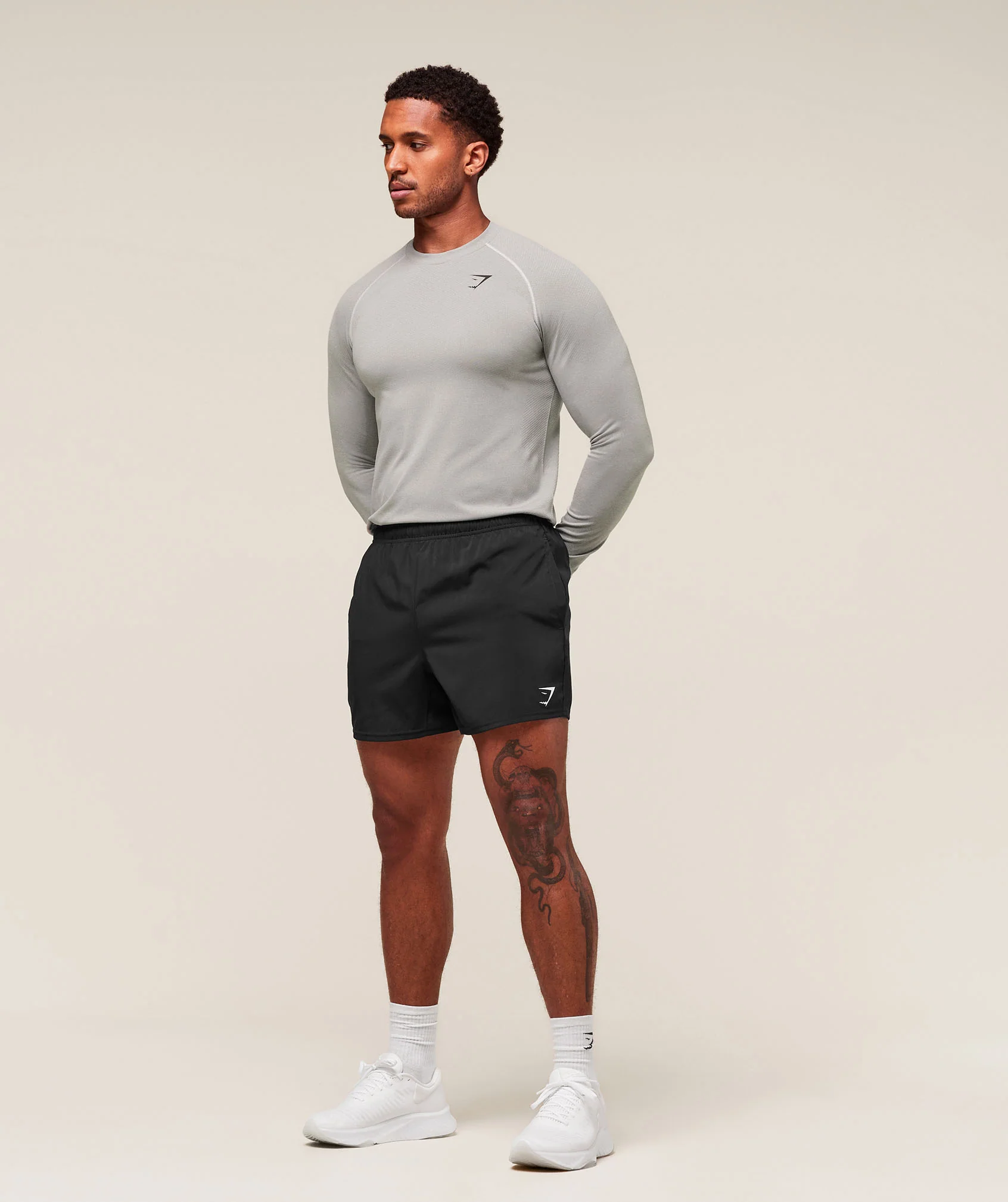 Gymshark Vital Long Sleeve T-Shirt - Light Grey/Smokey Grey - Image 5