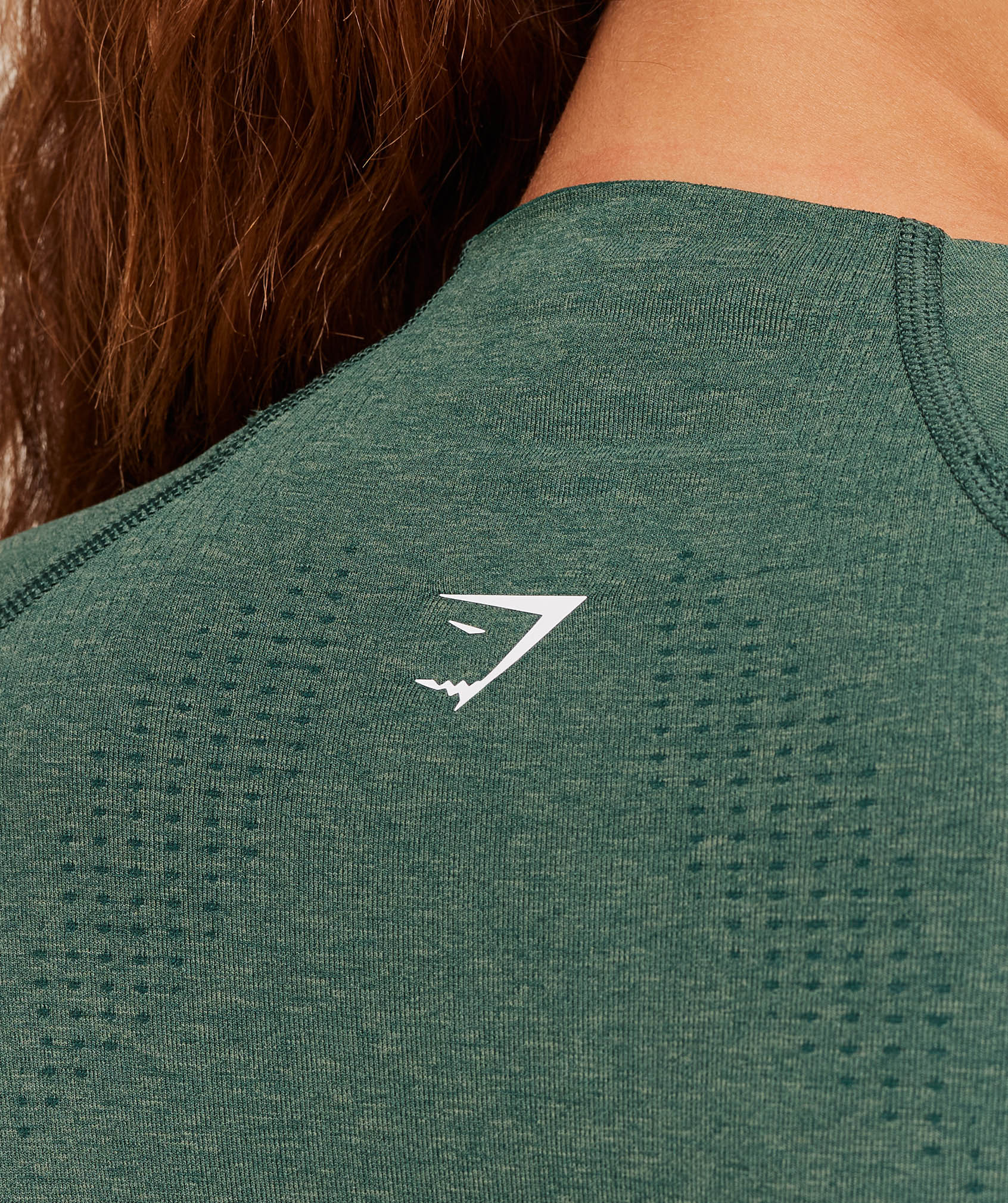 Gymshark Vital Seamless Midi Zip 2.0 Pullover - Obsidian Green Marl - Image 7