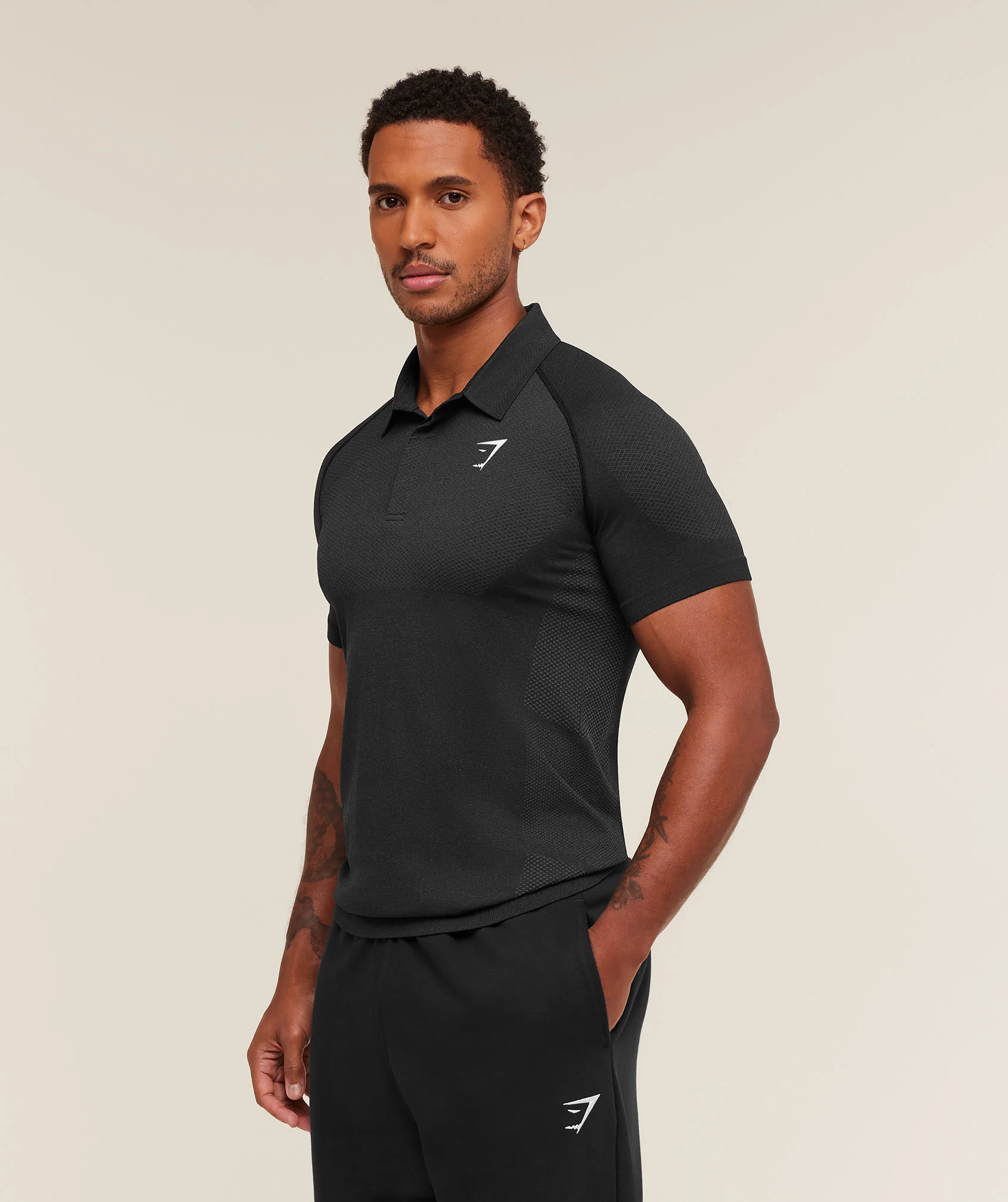 Gymshark Vital Polo - Black/Silhouette Grey - Image 2