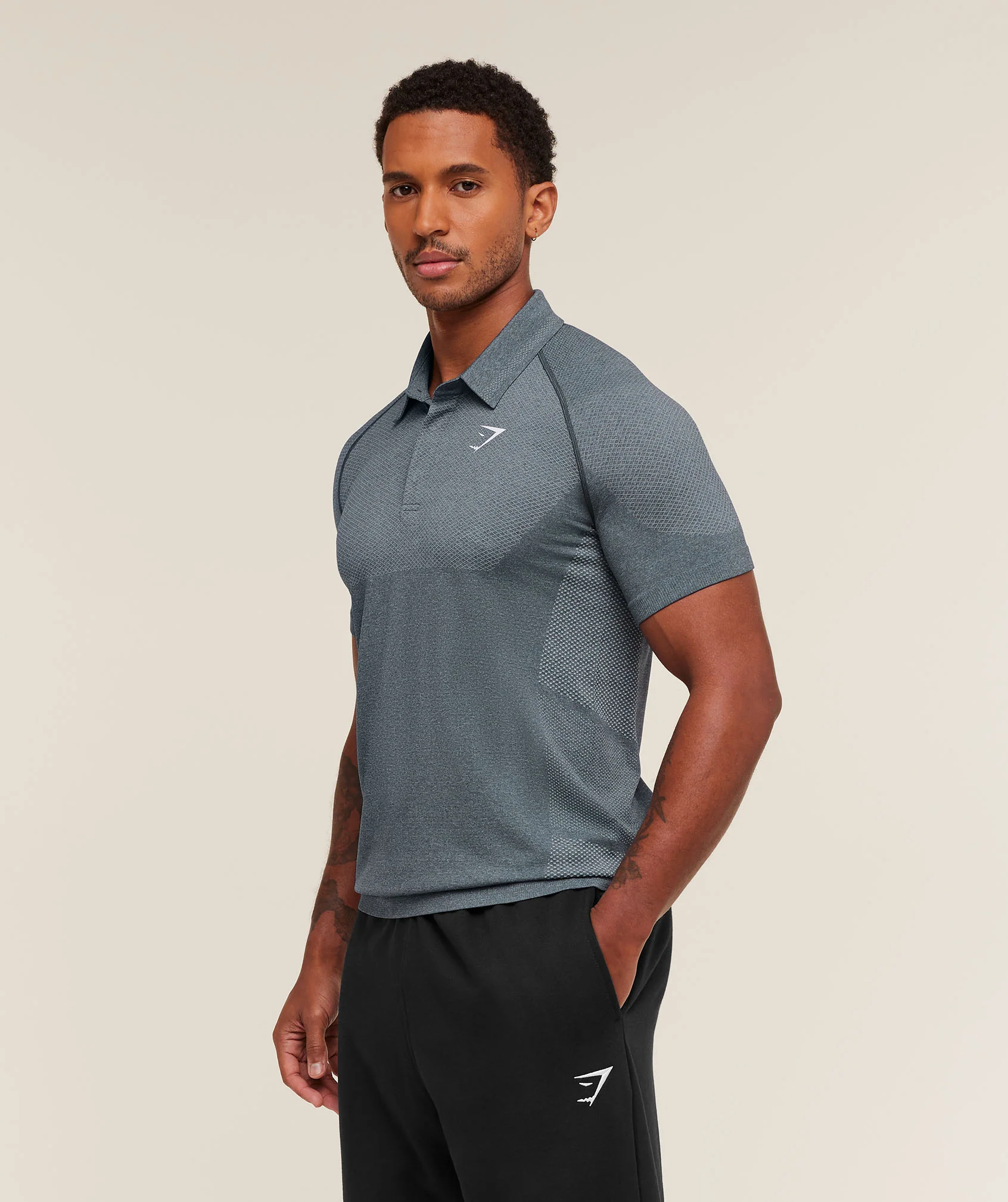 Gymshark Vital Polo - Iron Blue/Smoke Blue - Image 3