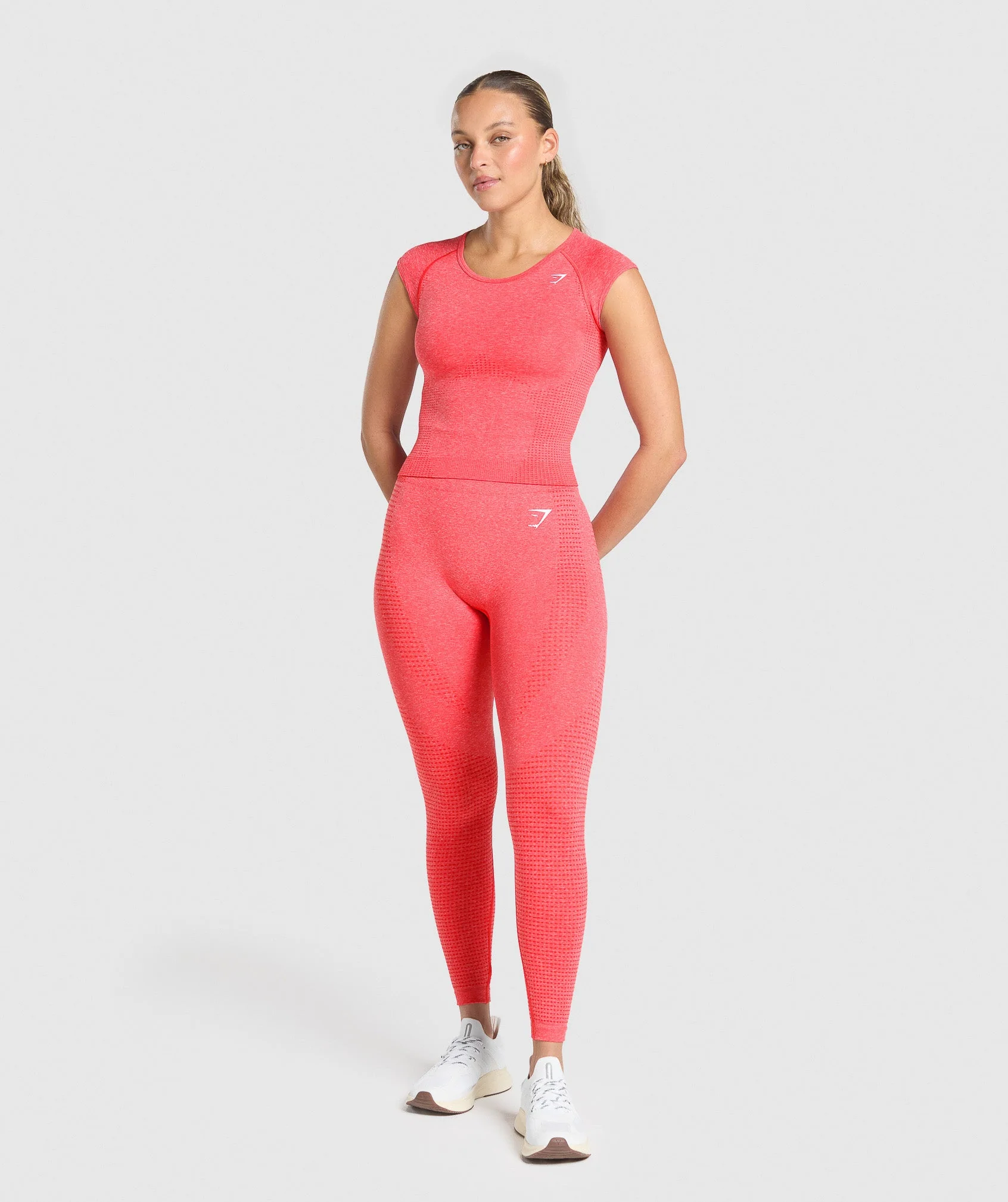 Gymshark Vital Scoop Neck Top - Coral Red Marl - Image 4