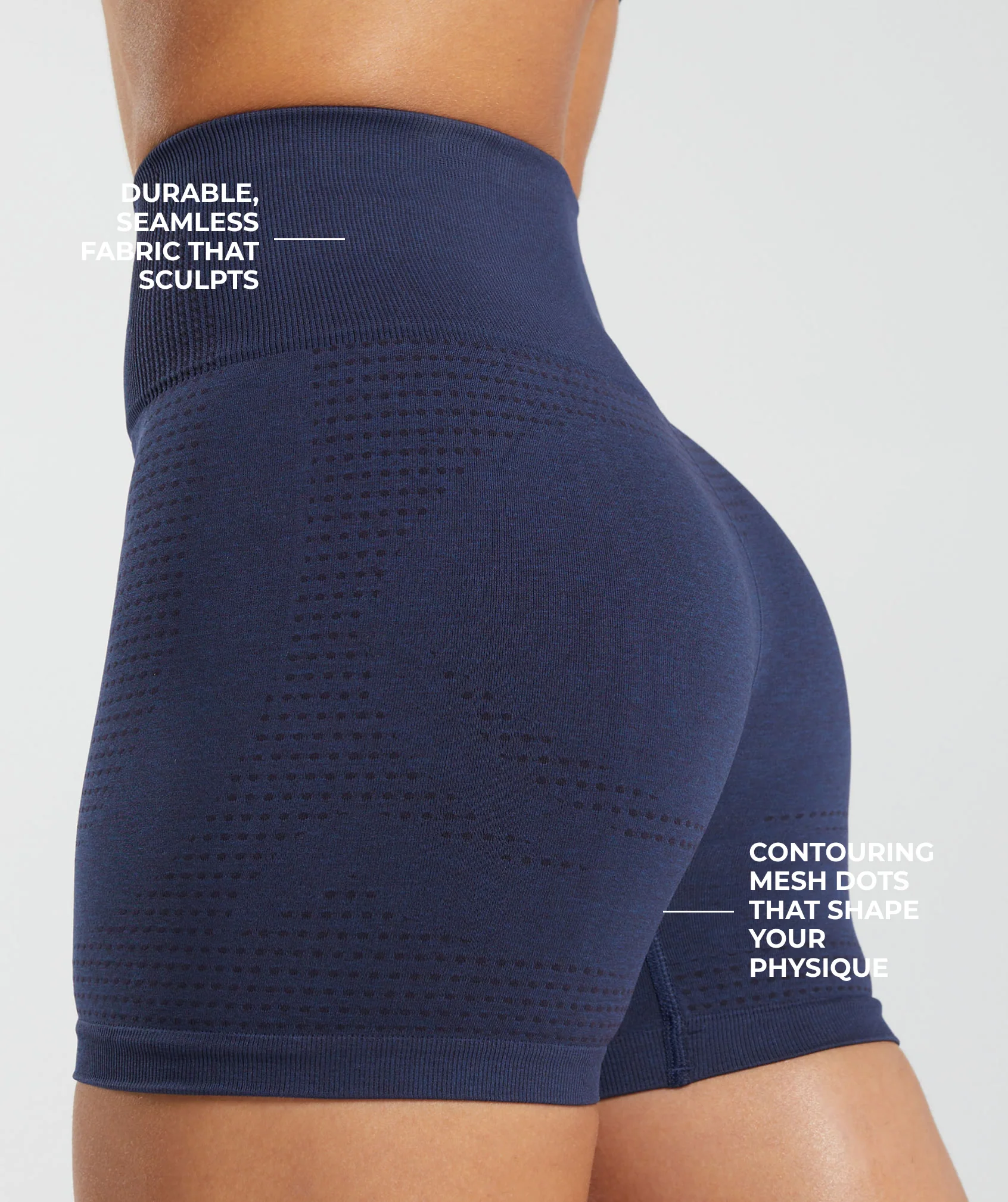 Gymshark Vital Seamless Shorts - Heavy Blue Marl - Image 2