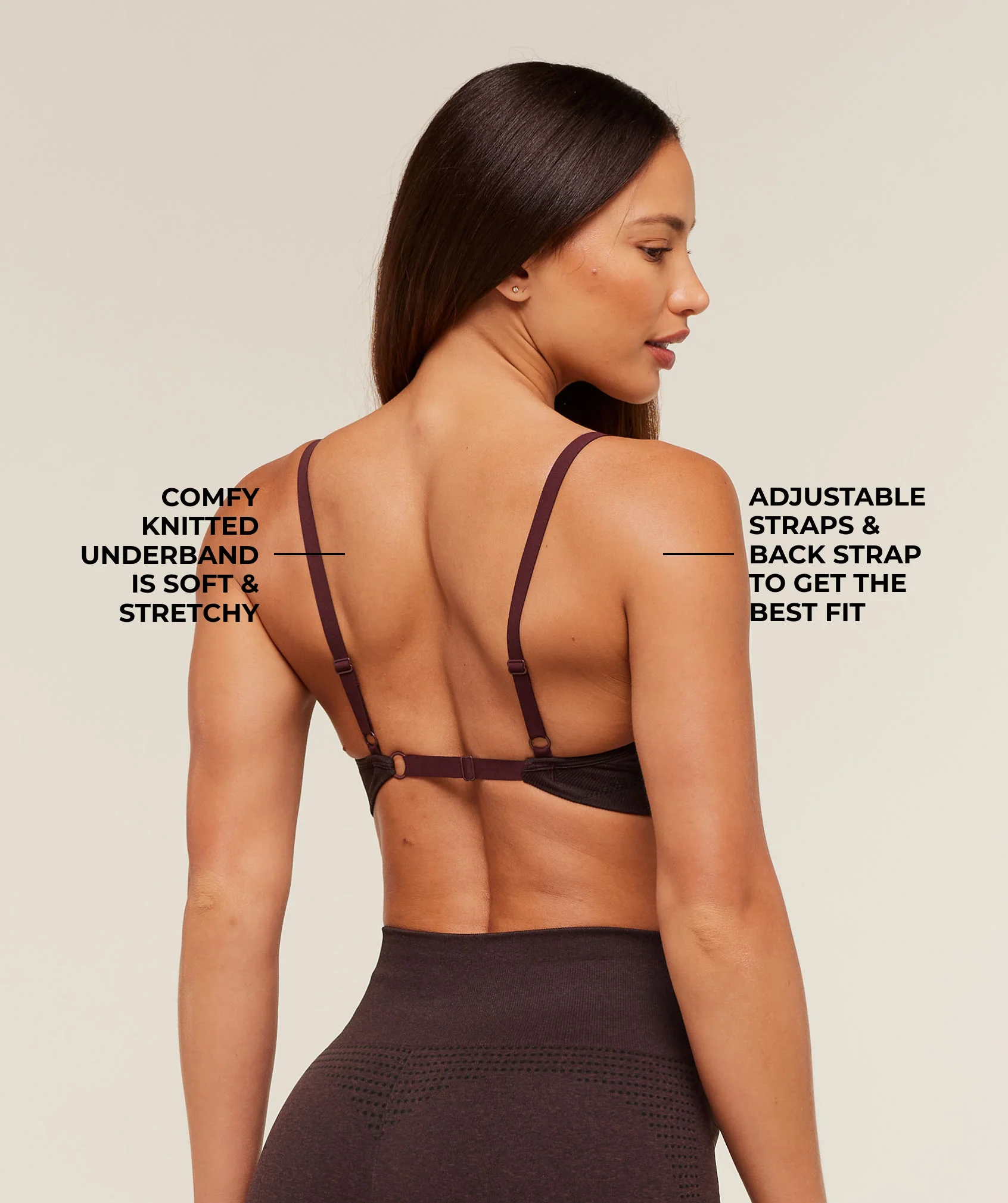 Gymshark Vital Sports Bra - Rich Maroon/Marl - Image 2