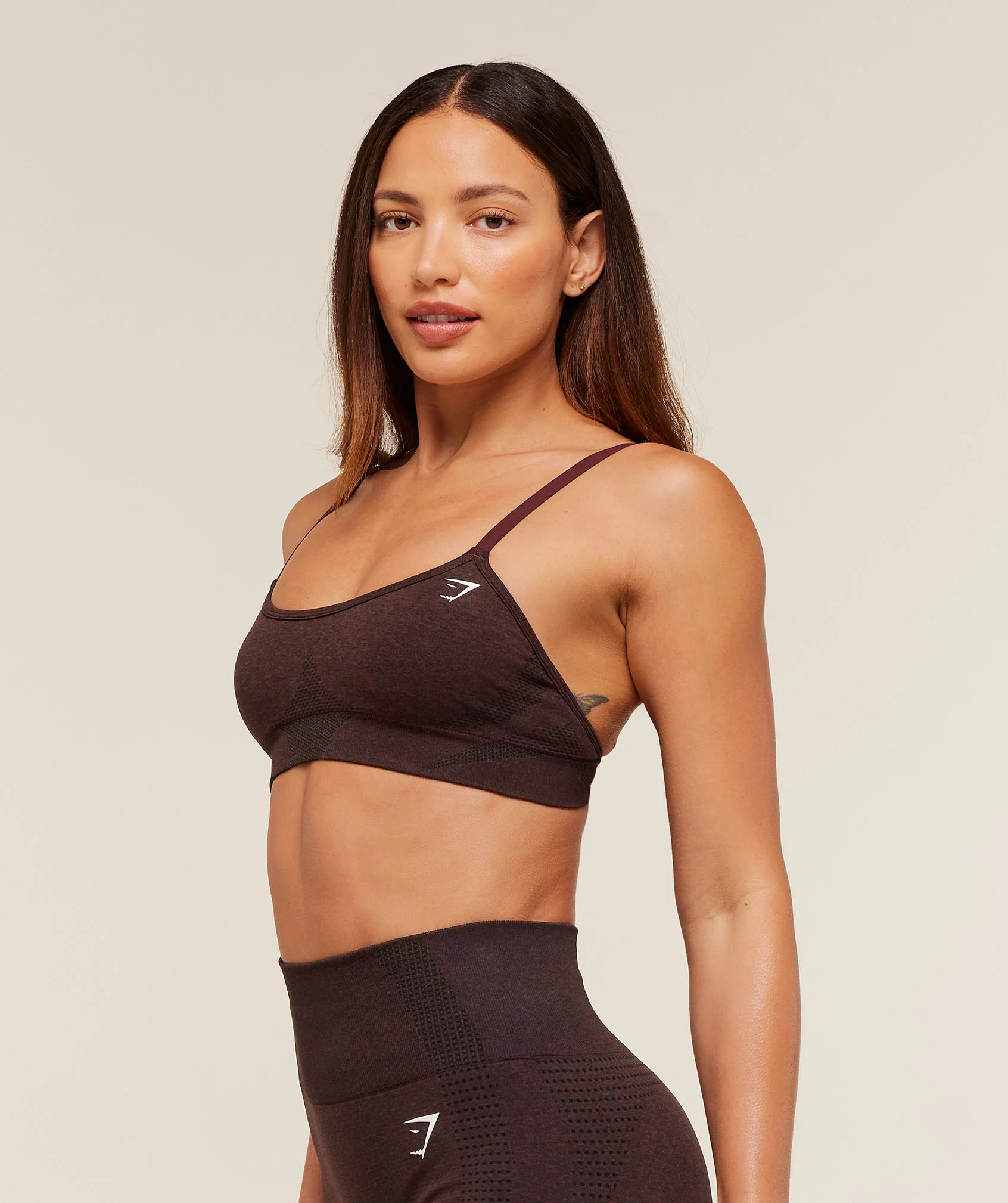 Gymshark Vital Sports Bra - Rich Maroon/Marl - Image 4