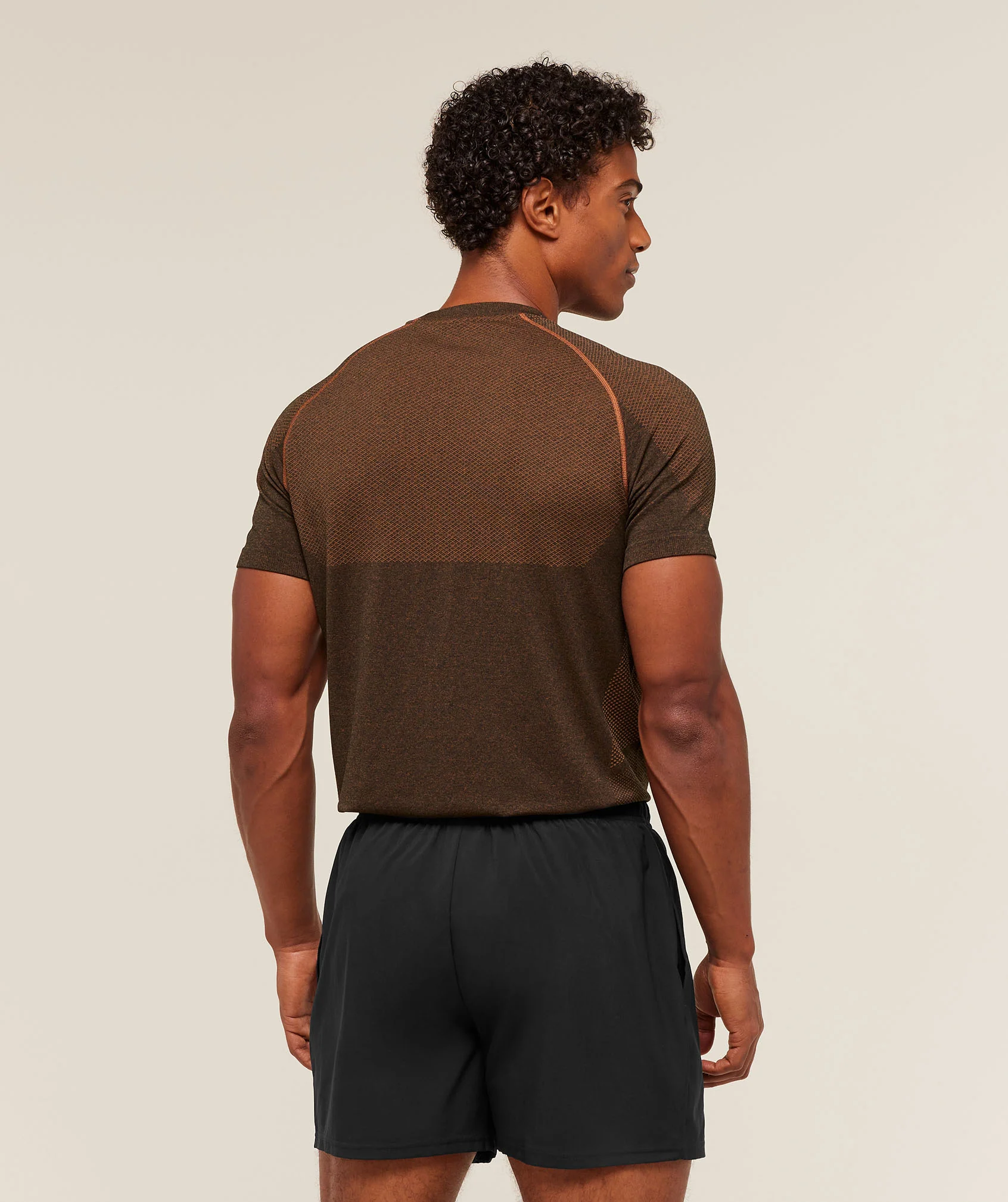 Gymshark Vital Seamless T-Shirt - Black/Spiced Brown - Image 2