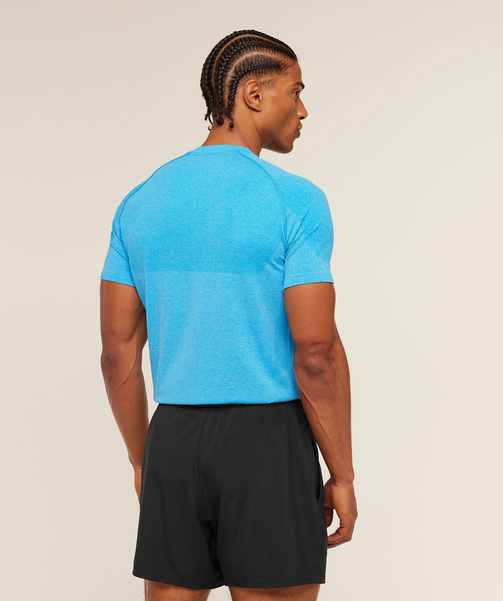 Gymshark Vital Seamless T-Shirt - White/Brand Blue - Image 2