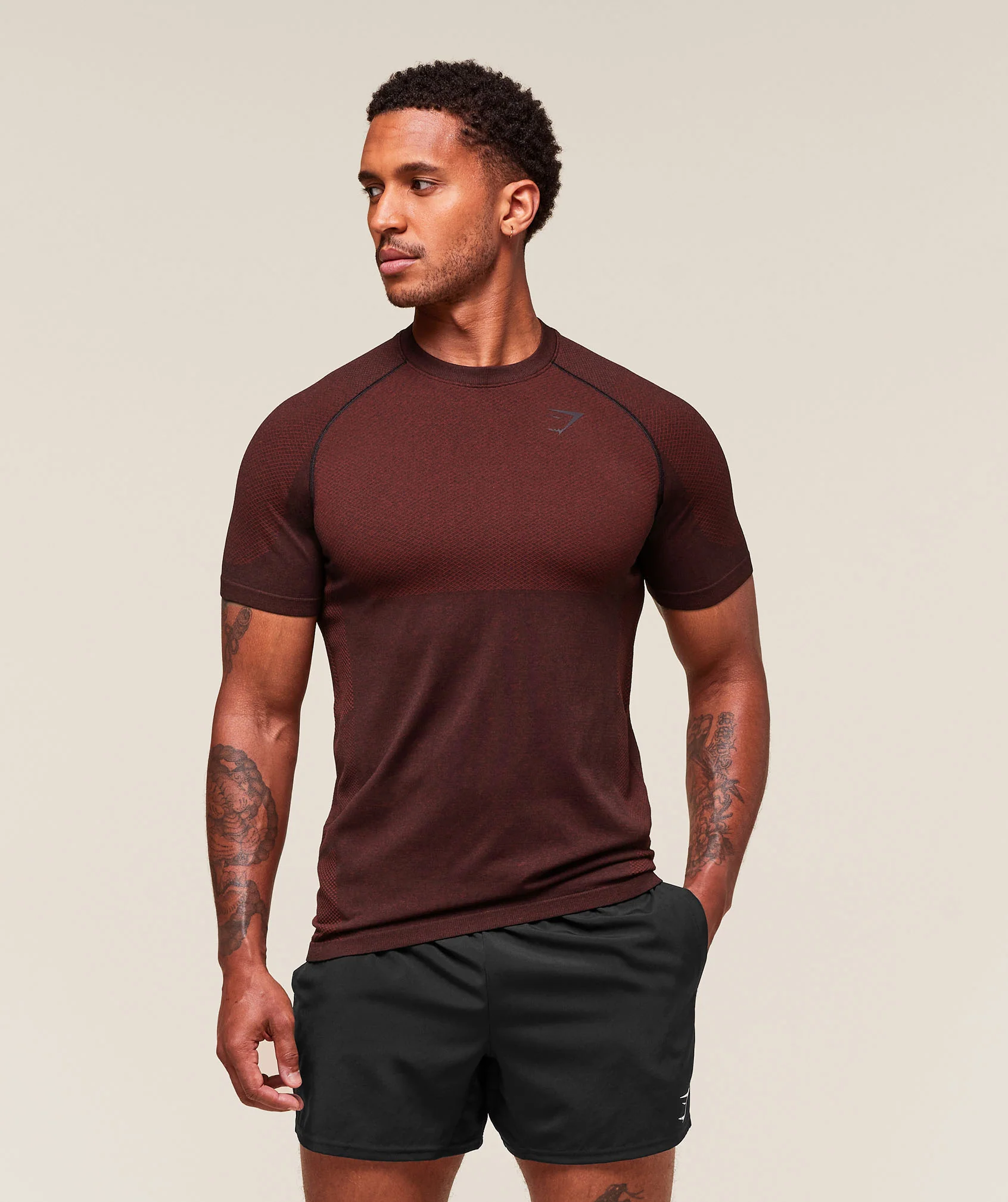 Gymshark Vital Seamless T-Shirt - Black/Sets Red - Image 2